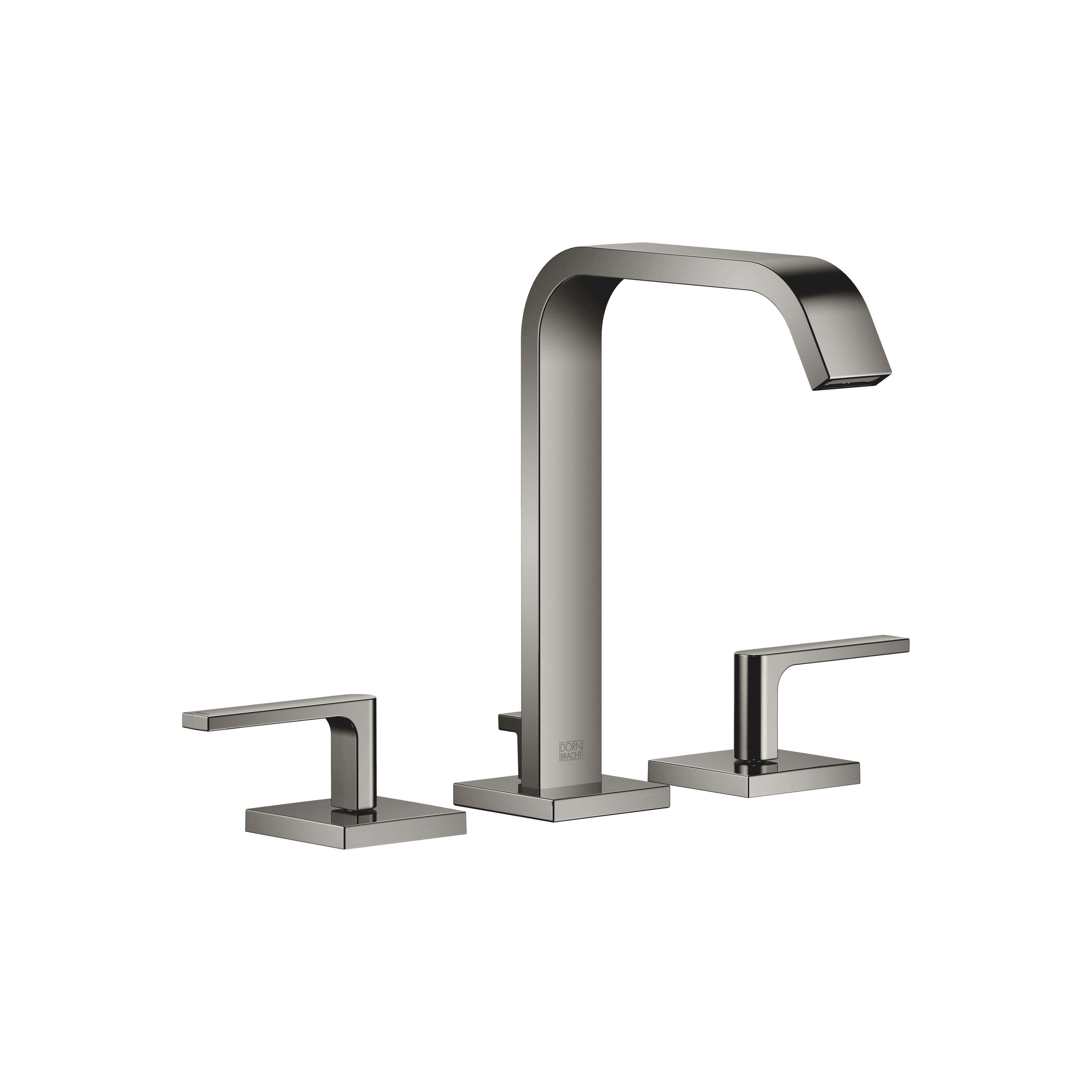 IMO Three-hole basin mixer with pop-up waste in Dark Chrome