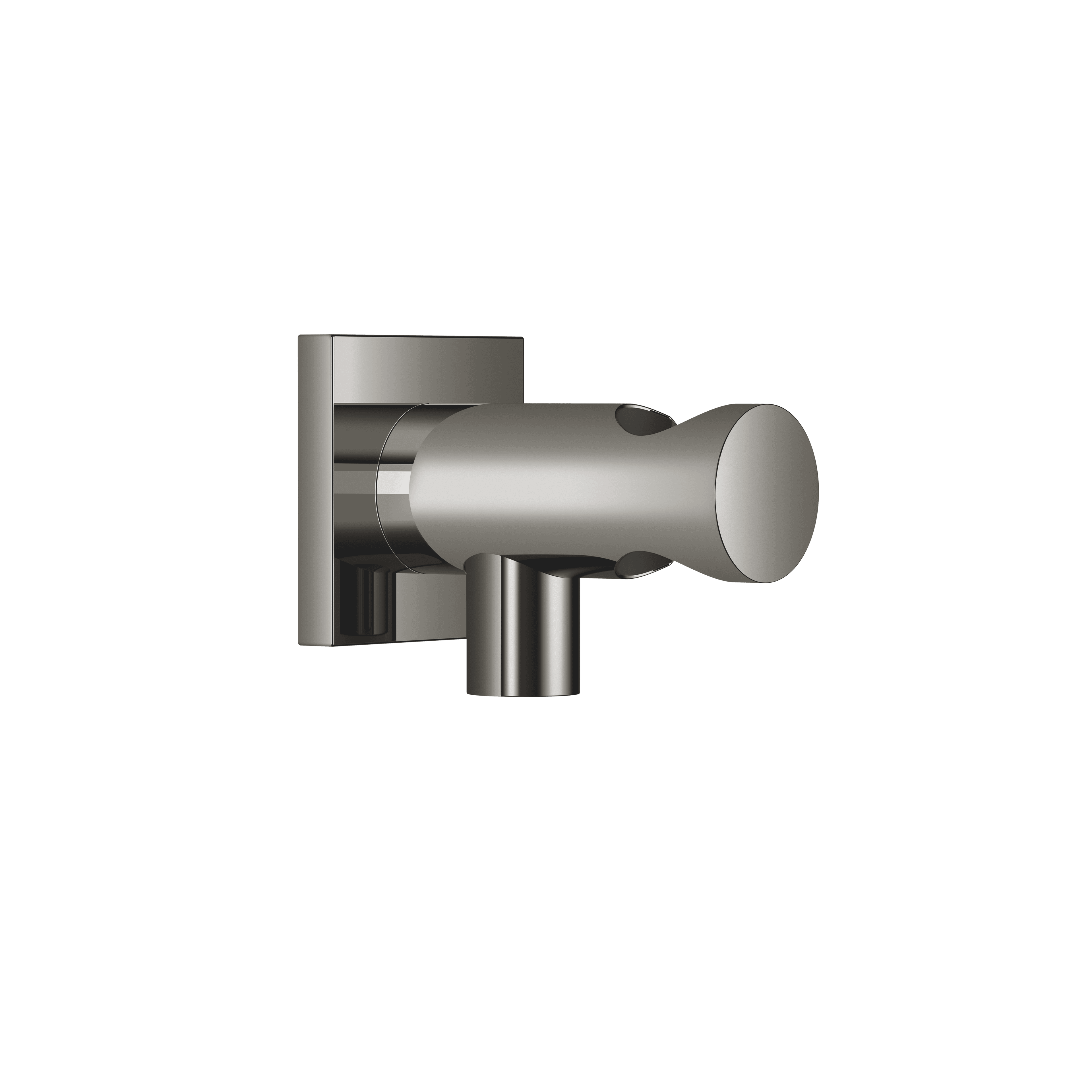 Wall elbow with integrated shower holder in Dark Chrome