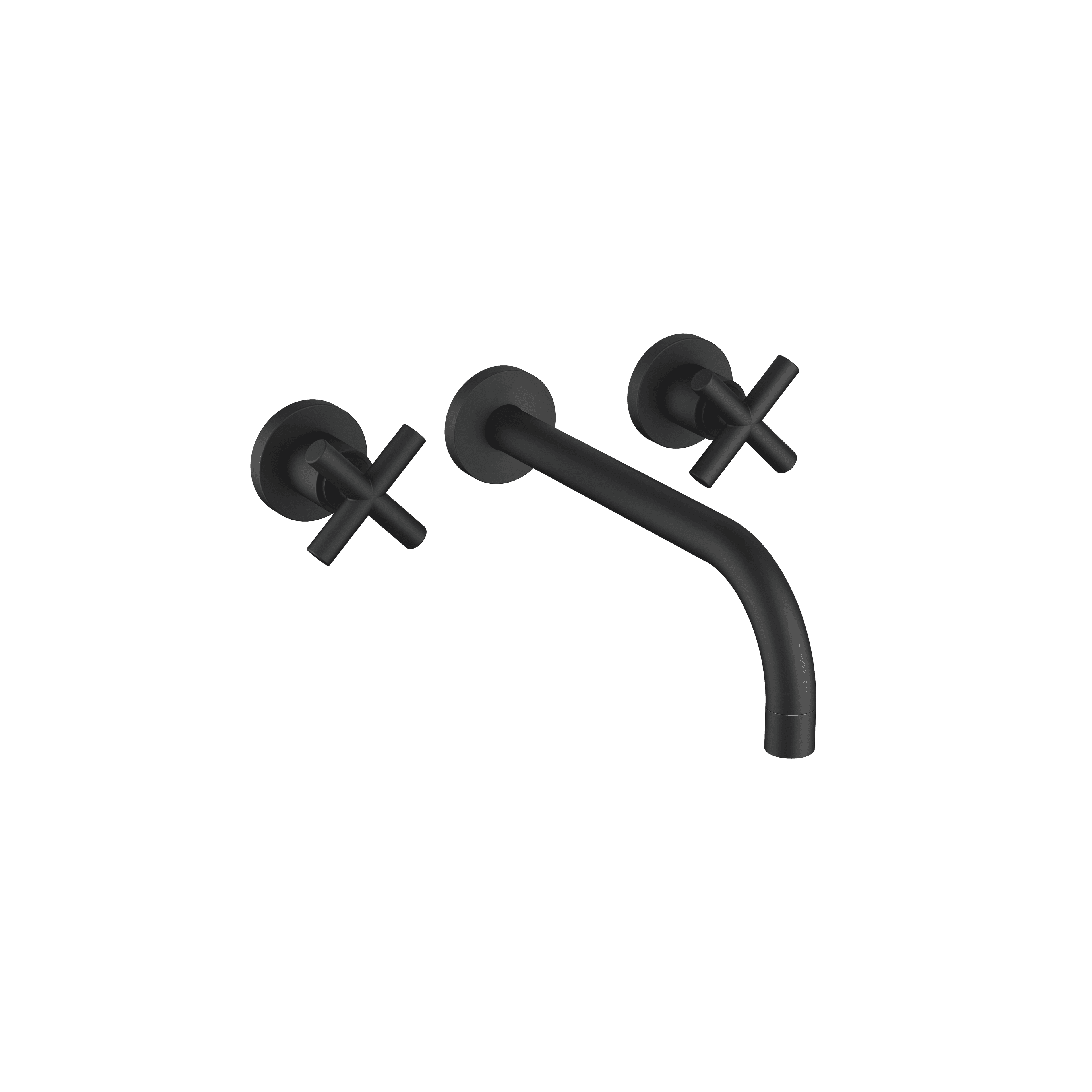 TARA Wall-mounted basin mixer without pop-up waste in Matte Black
