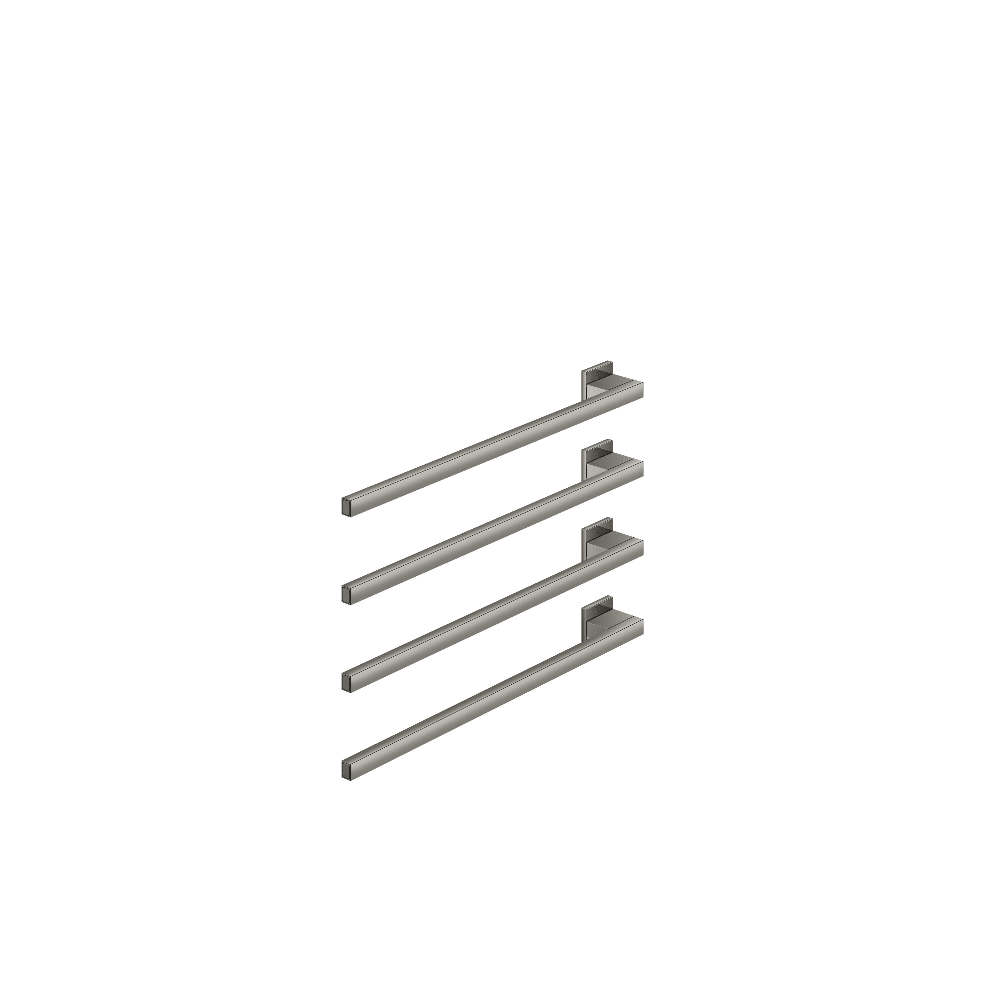 Towel warmer , 4-fold , projection left , without control element in Dark Chrome