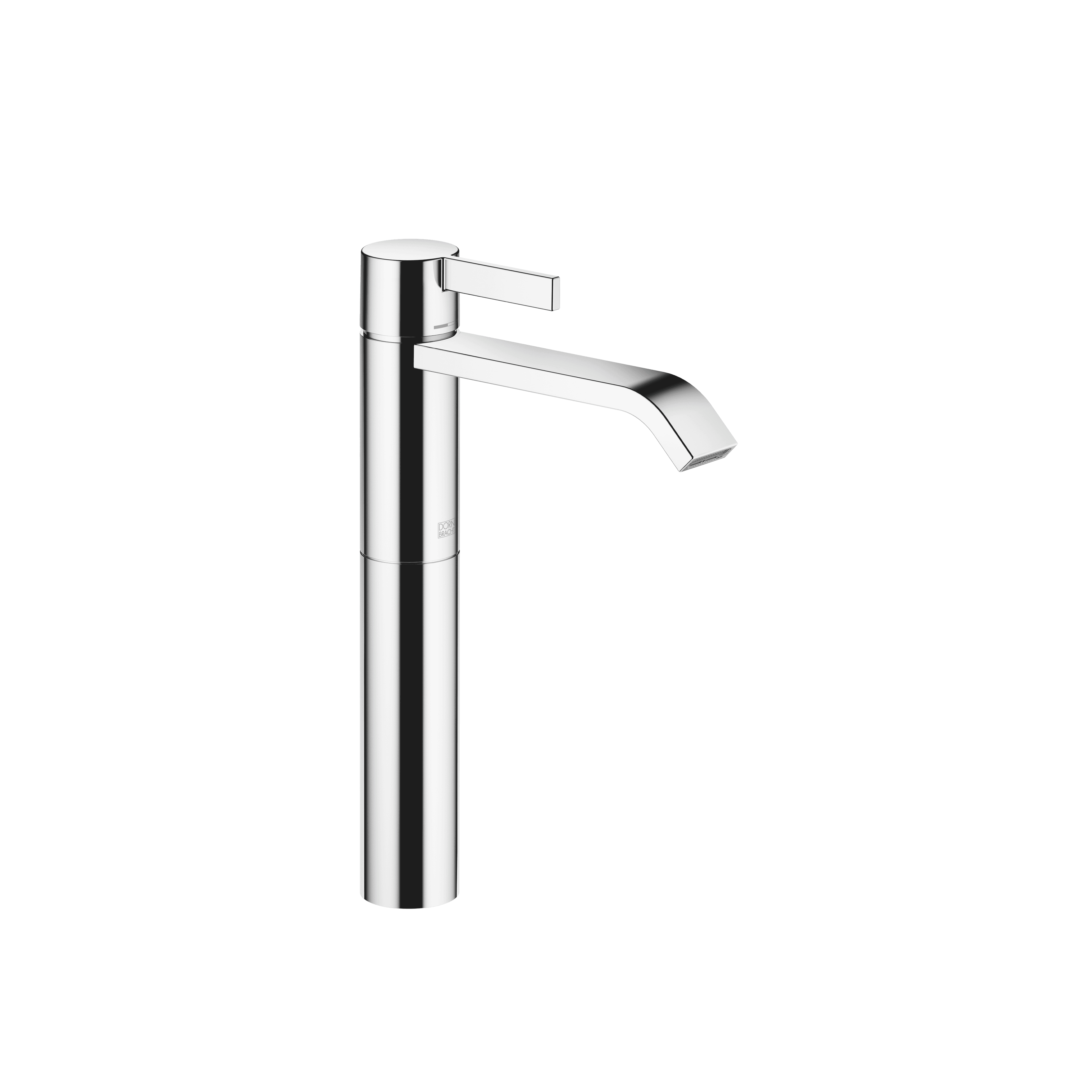 IMO Single-lever basin mixer with raised base without pop-up waste in Chrome