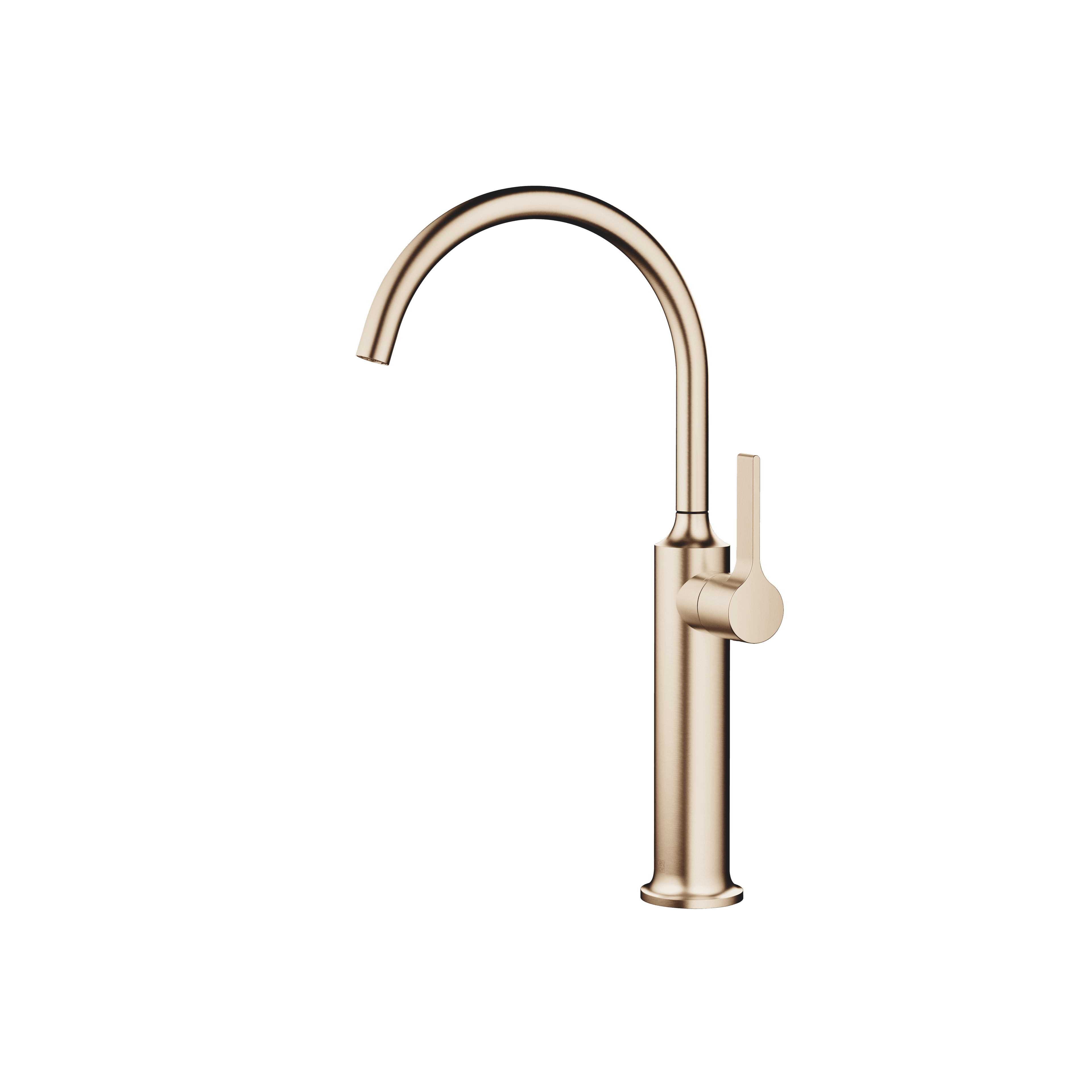VAIA Single-lever basin mixer with raised base without pop-up waste in Brushed Champagne (22kt Gold)