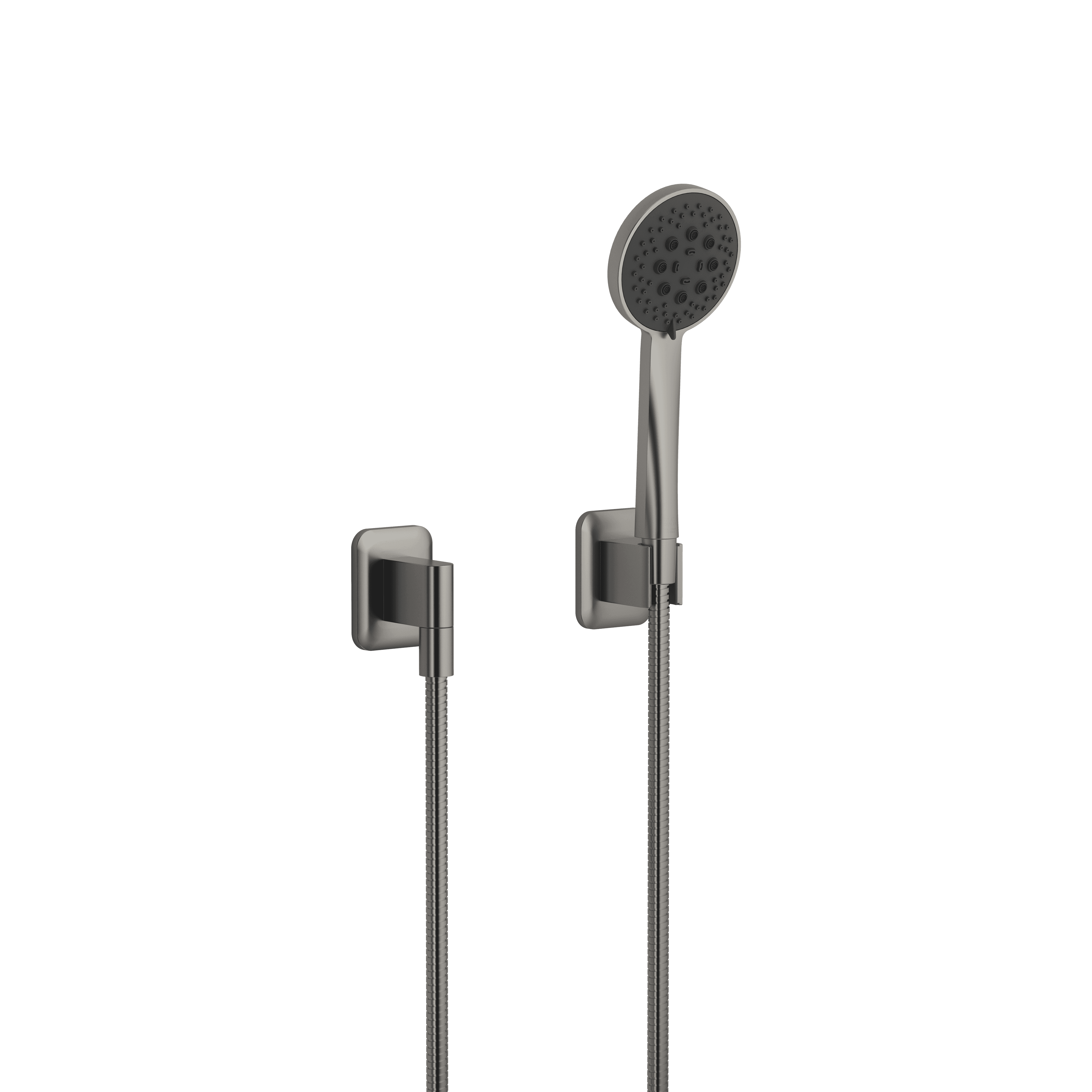 LISSÉ Hand shower set with individual rosettes FlowReduce in Brushed Dark Platinum
