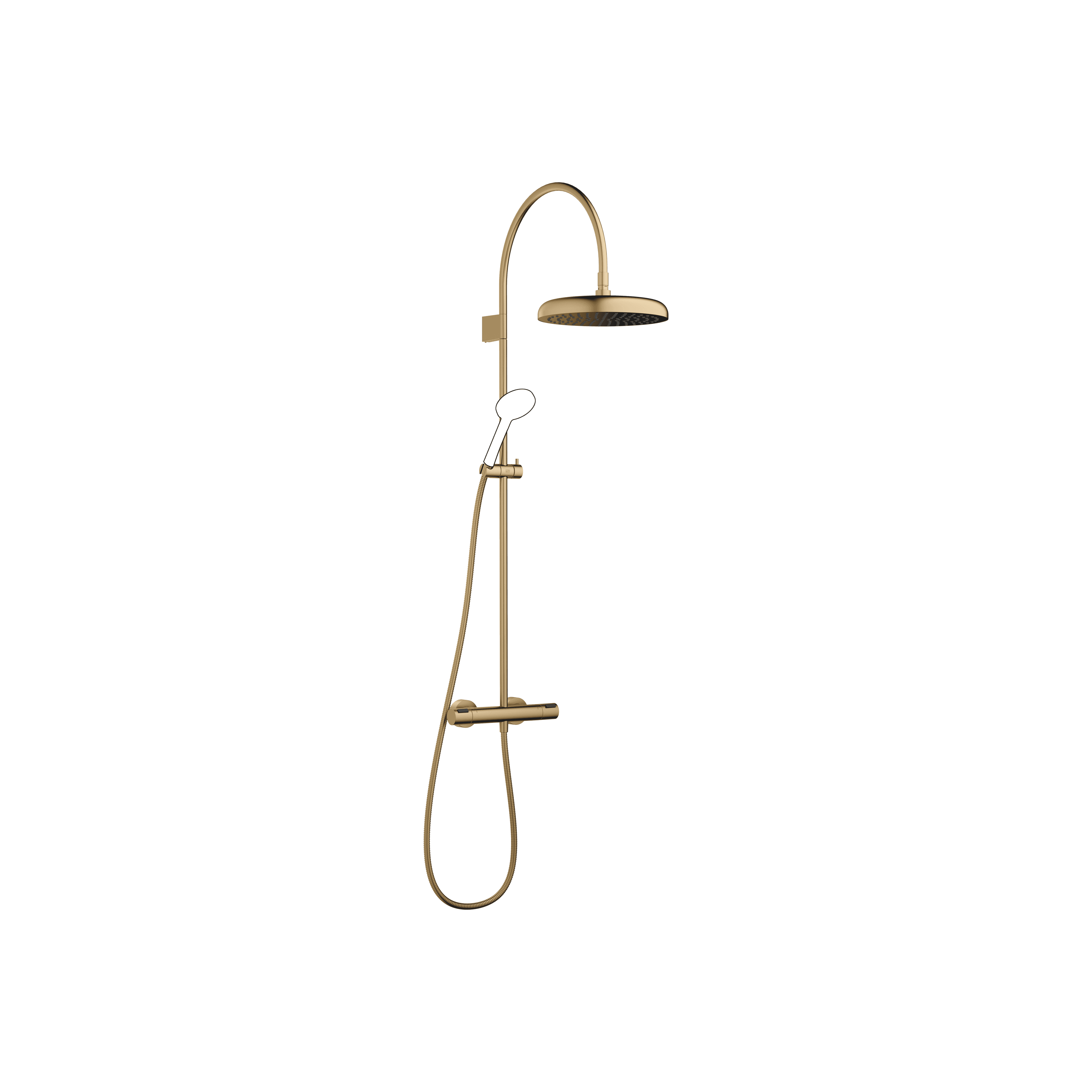 COYA Shower pipe with shower thermostat without hand shower 300 mm in Brushed Dark Brass (PVD)