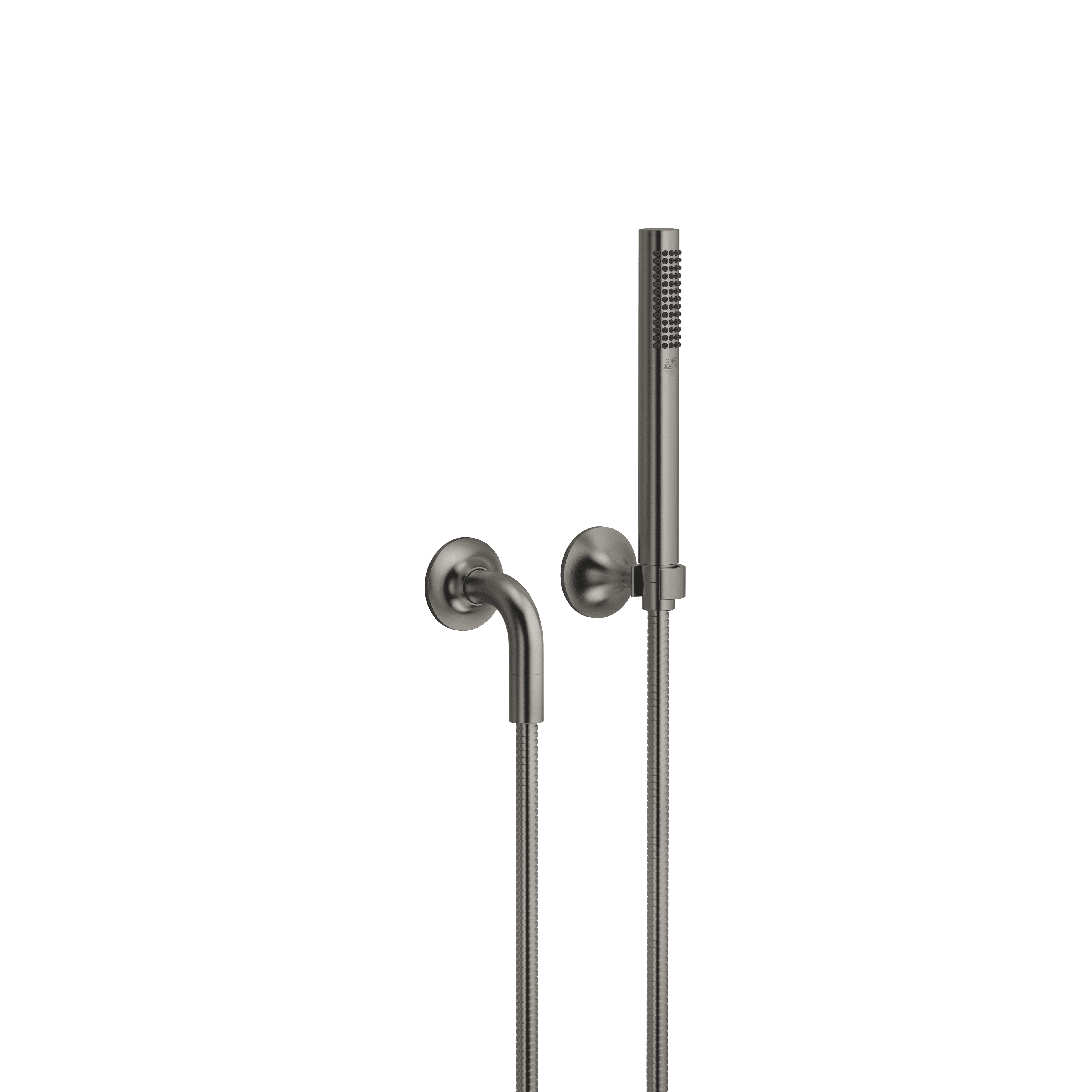 VAIA Hand shower set with individual rosettes FlowReduce in Brushed Dark Platinum
