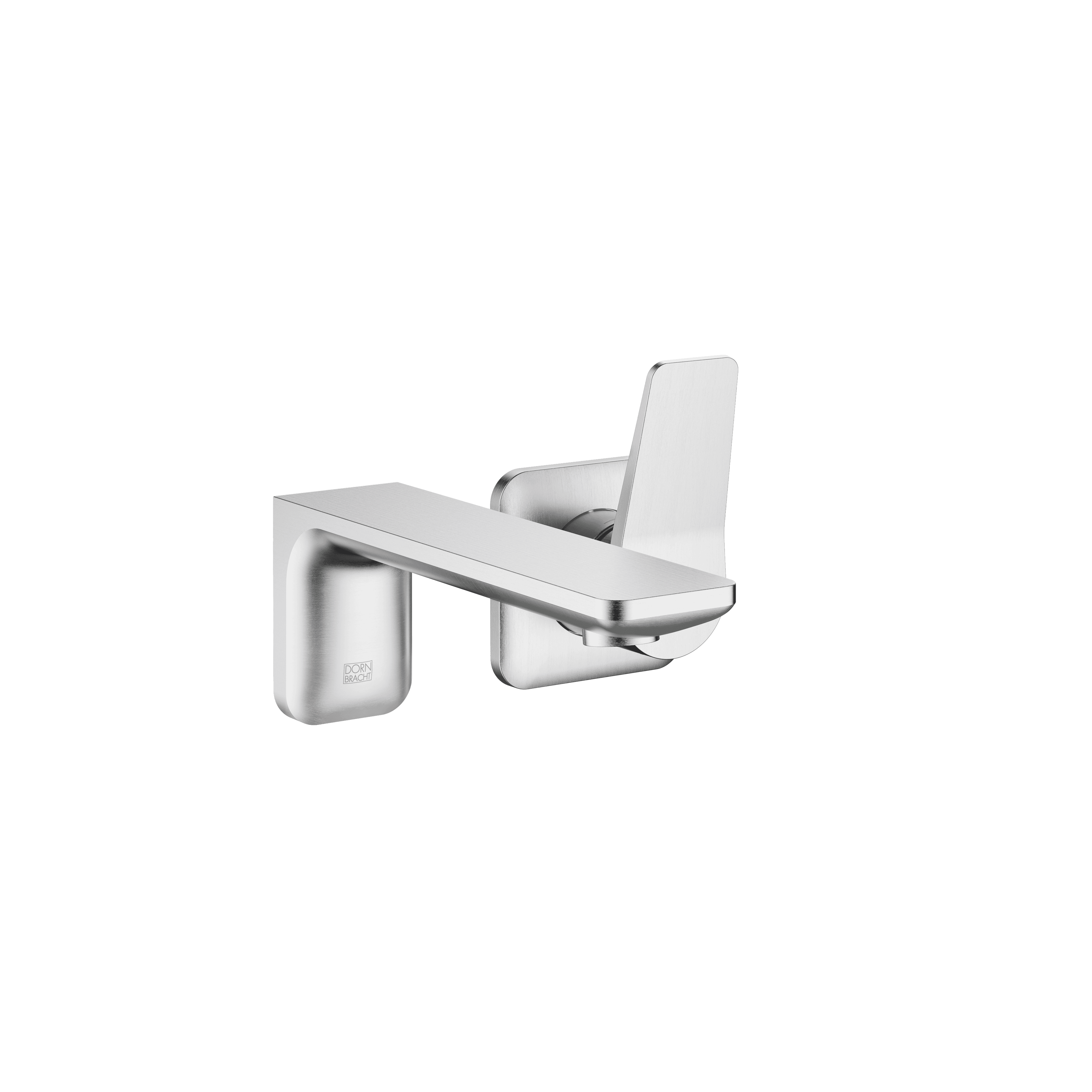 LISSÉ Wall-mounted single-lever basin mixer without pop-up waste in Brushed Chrome