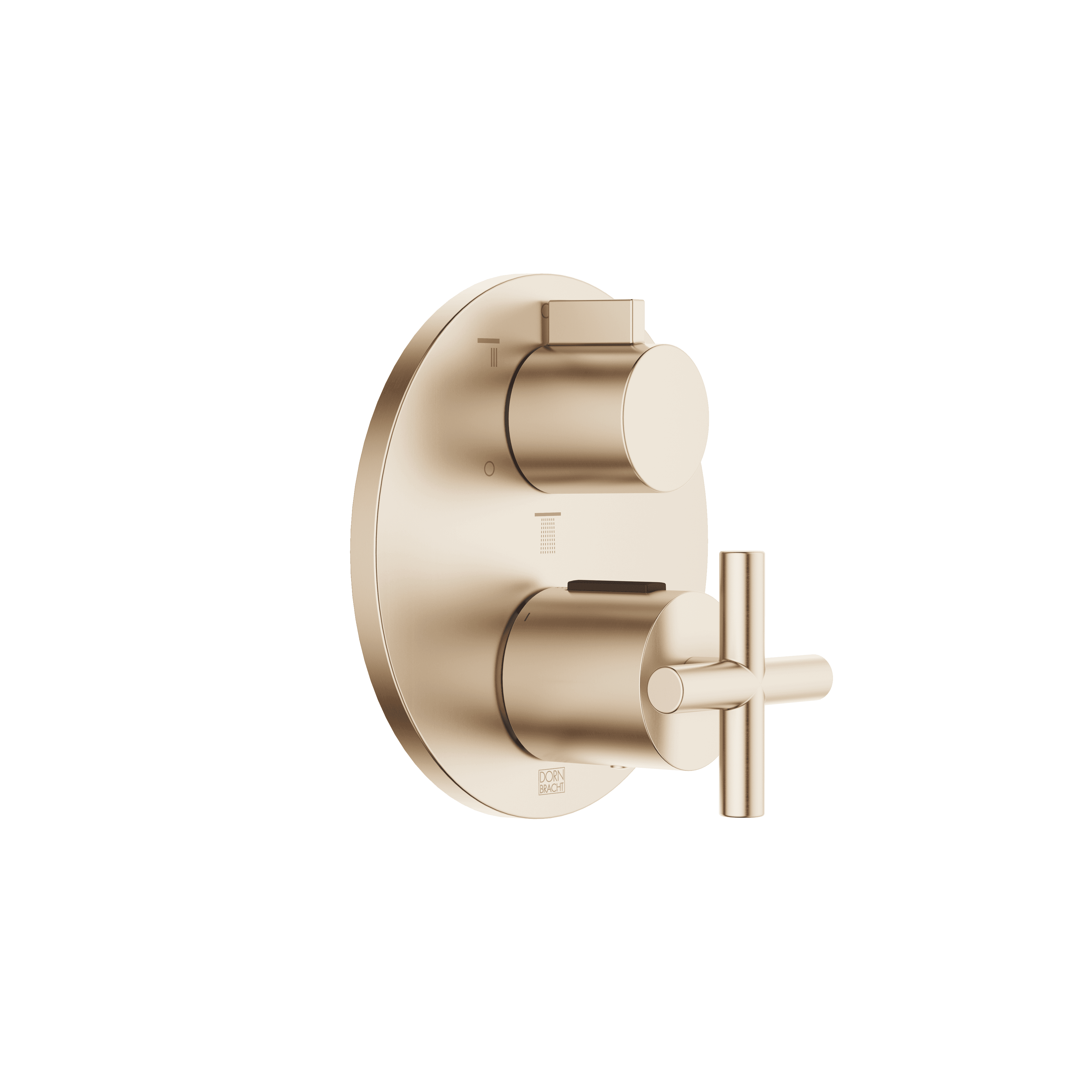 TARA Concealed thermostat with three function volume control in Brushed Champagne (22kt Gold)
