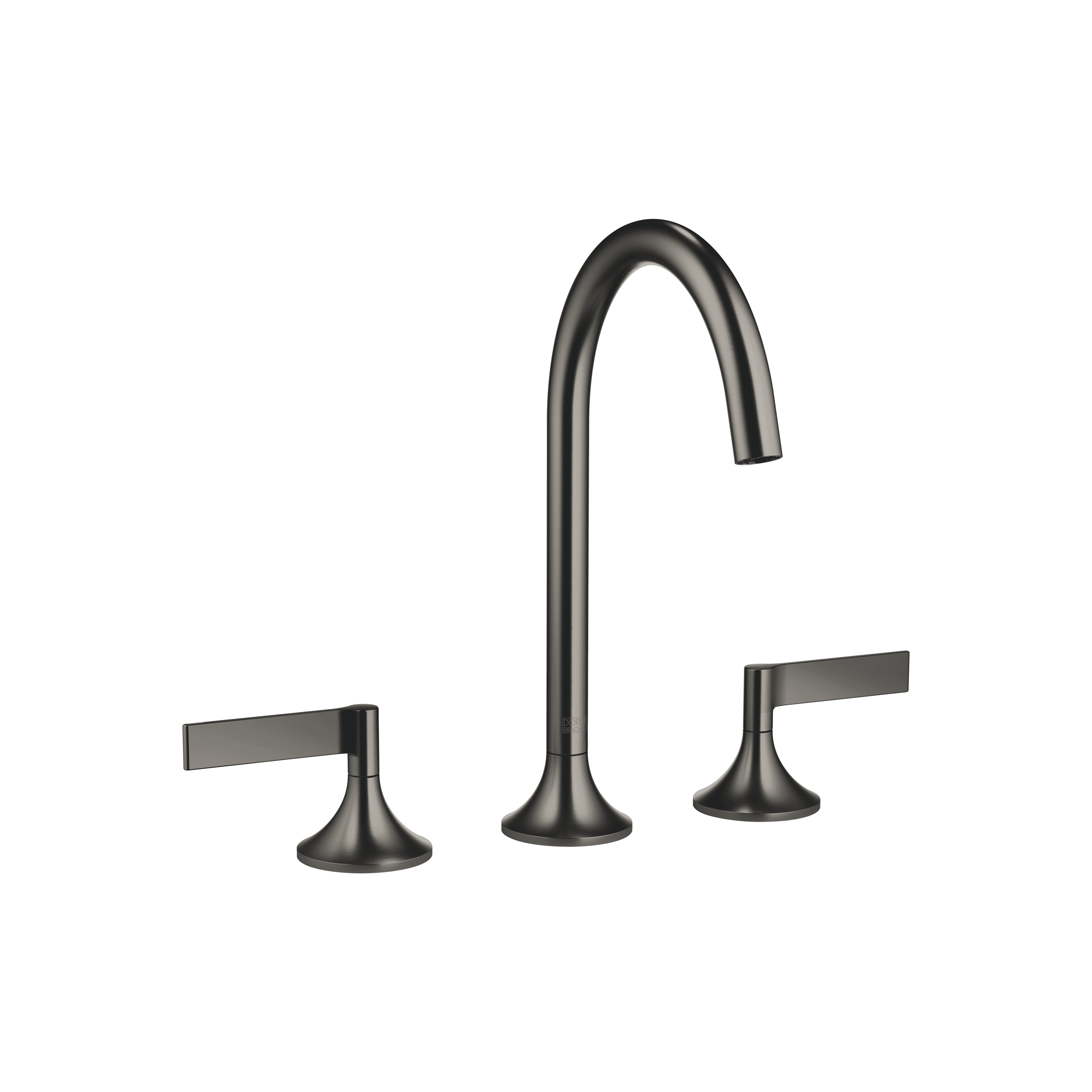 VAIA Three-hole basin mixer with pop-up waste in Brushed Dark Platinum