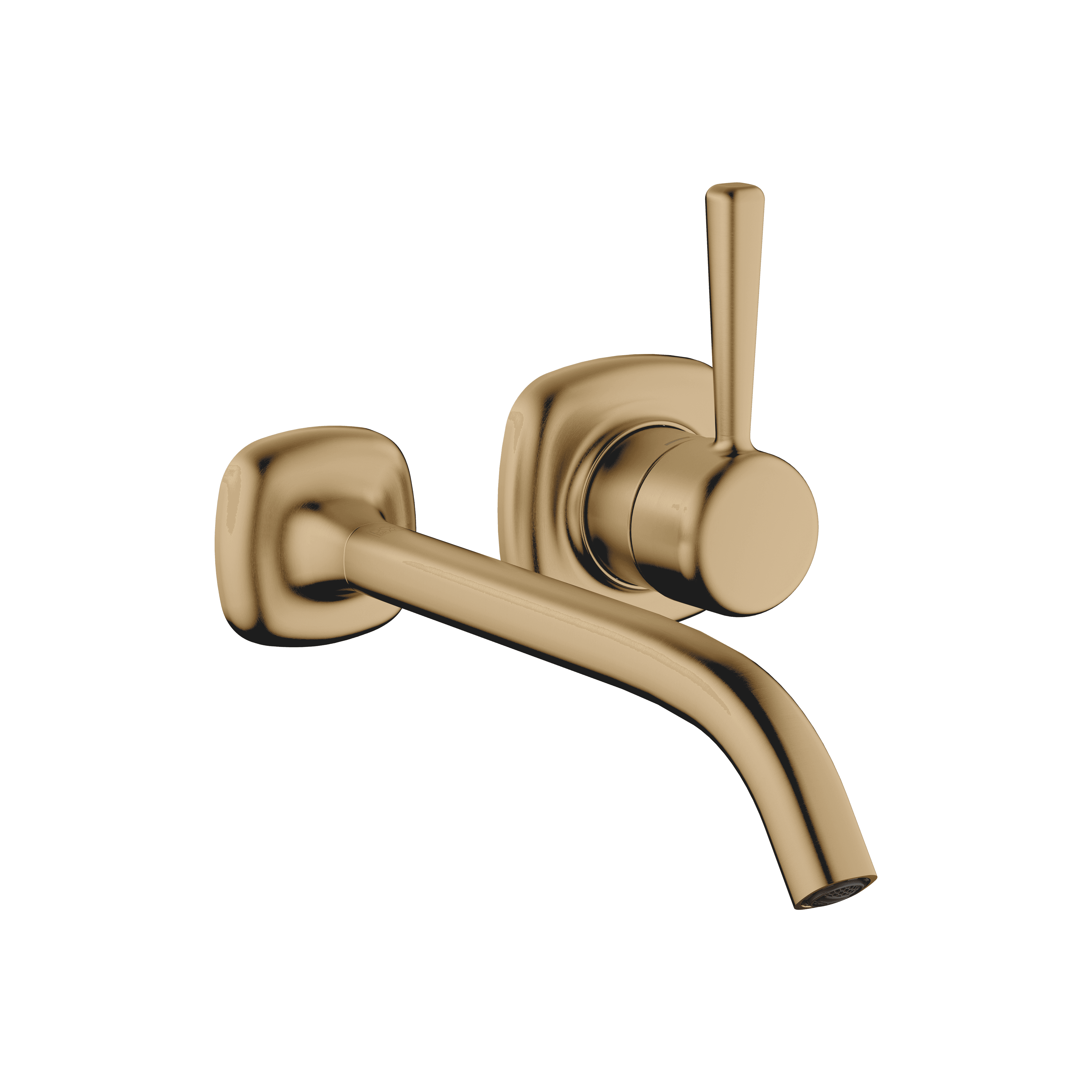 COYA Wall-mounted single-lever basin mixer without pop-up waste in Brushed Dark Brass (PVD)