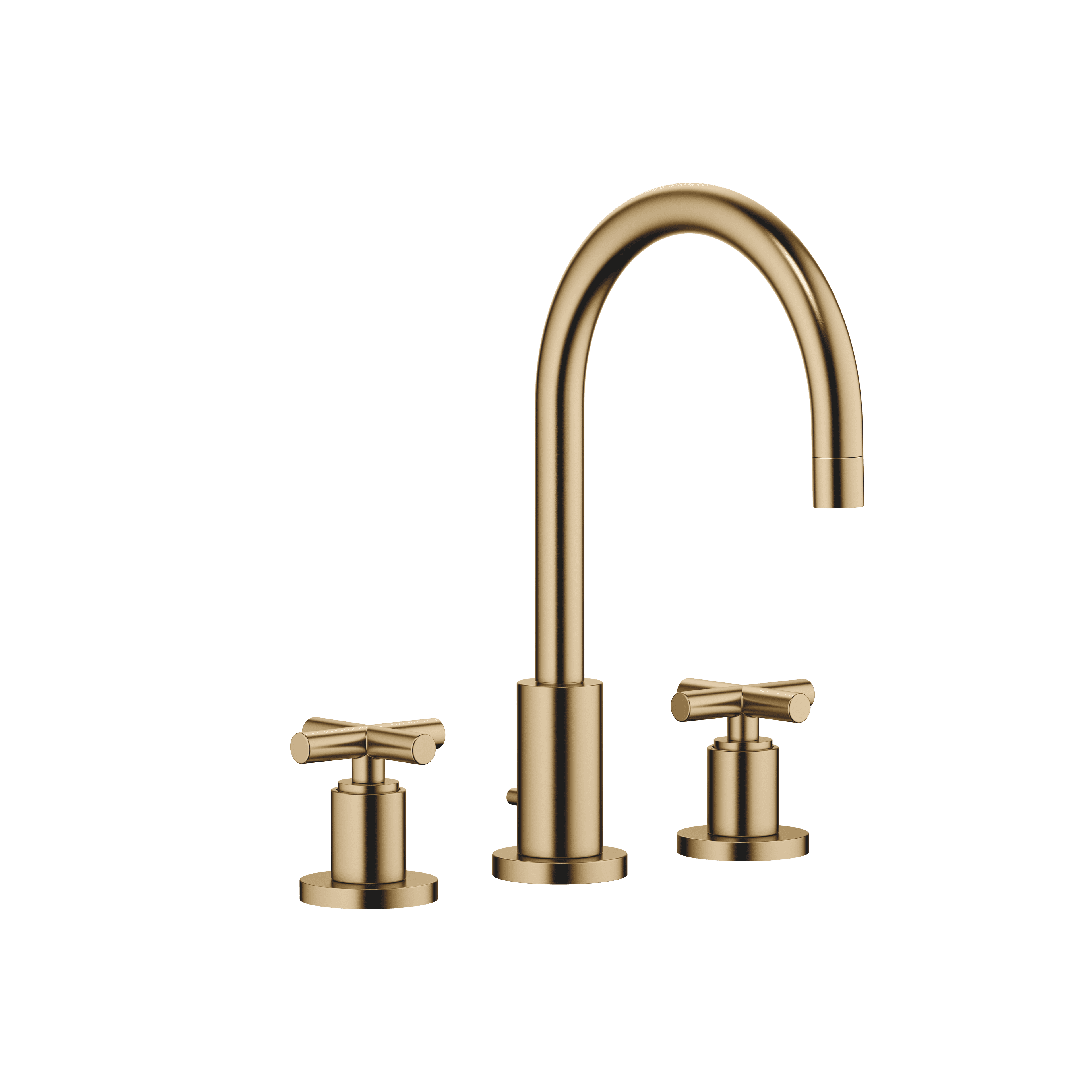 TARA Three-hole basin mixer with pop-up waste in Brushed Dark Brass (PVD)
