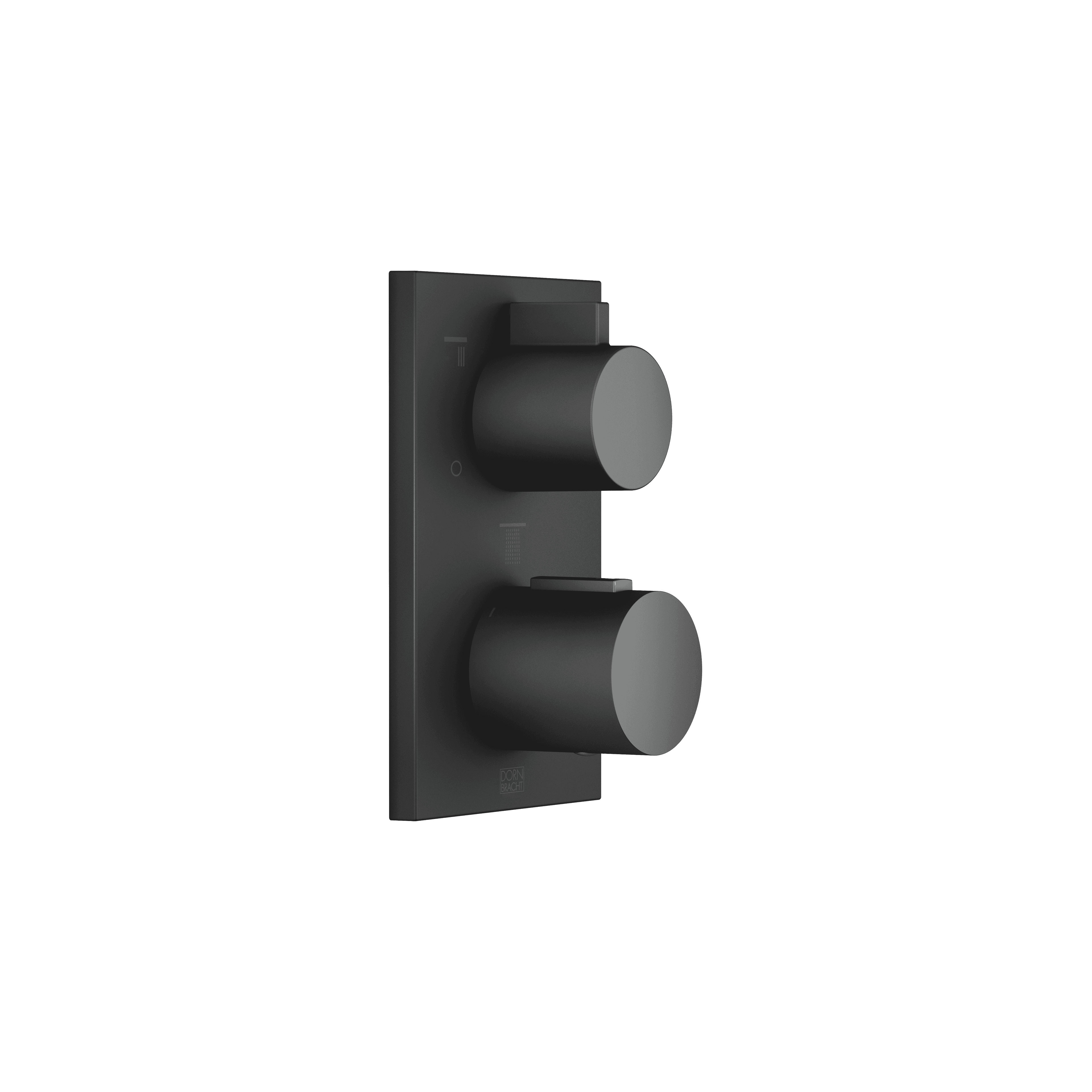 Concealed thermostat with three function volume control in Matte Black