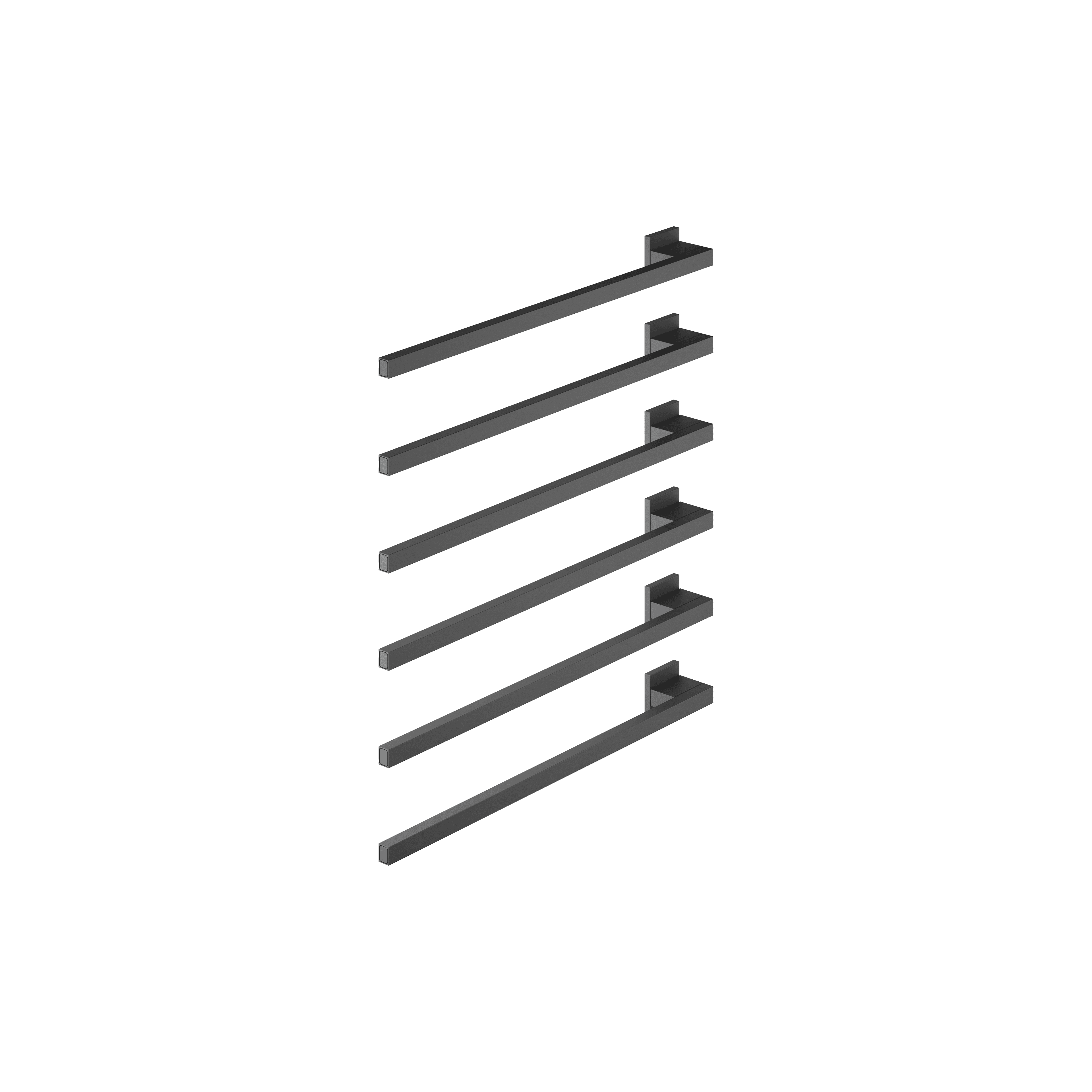 Towel warmer , 6-fold , projection left , without control element in Matte Black