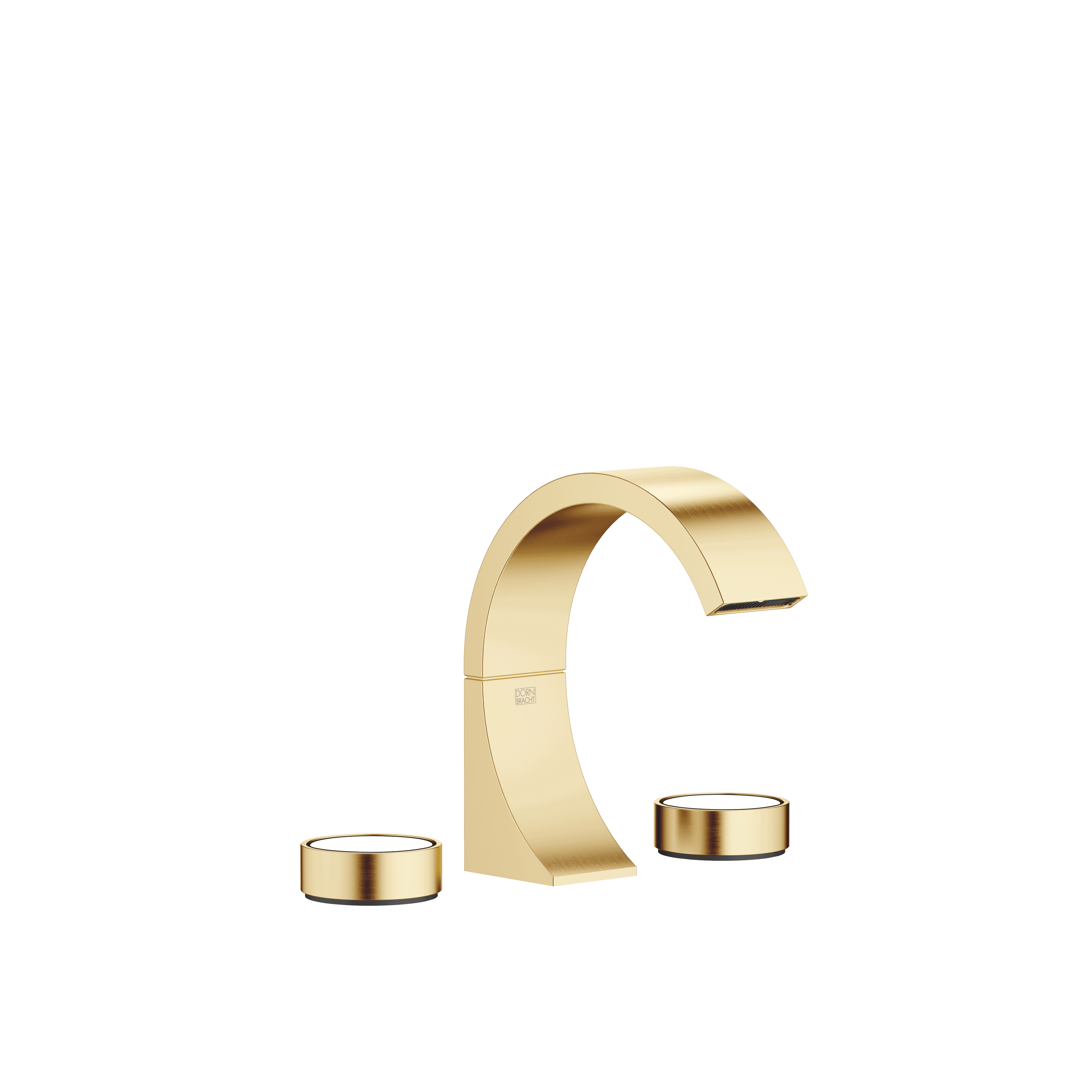 CYO Three-hole basin mixer with pop-up waste without design element in Brushed Durabrass (23kt Gold)