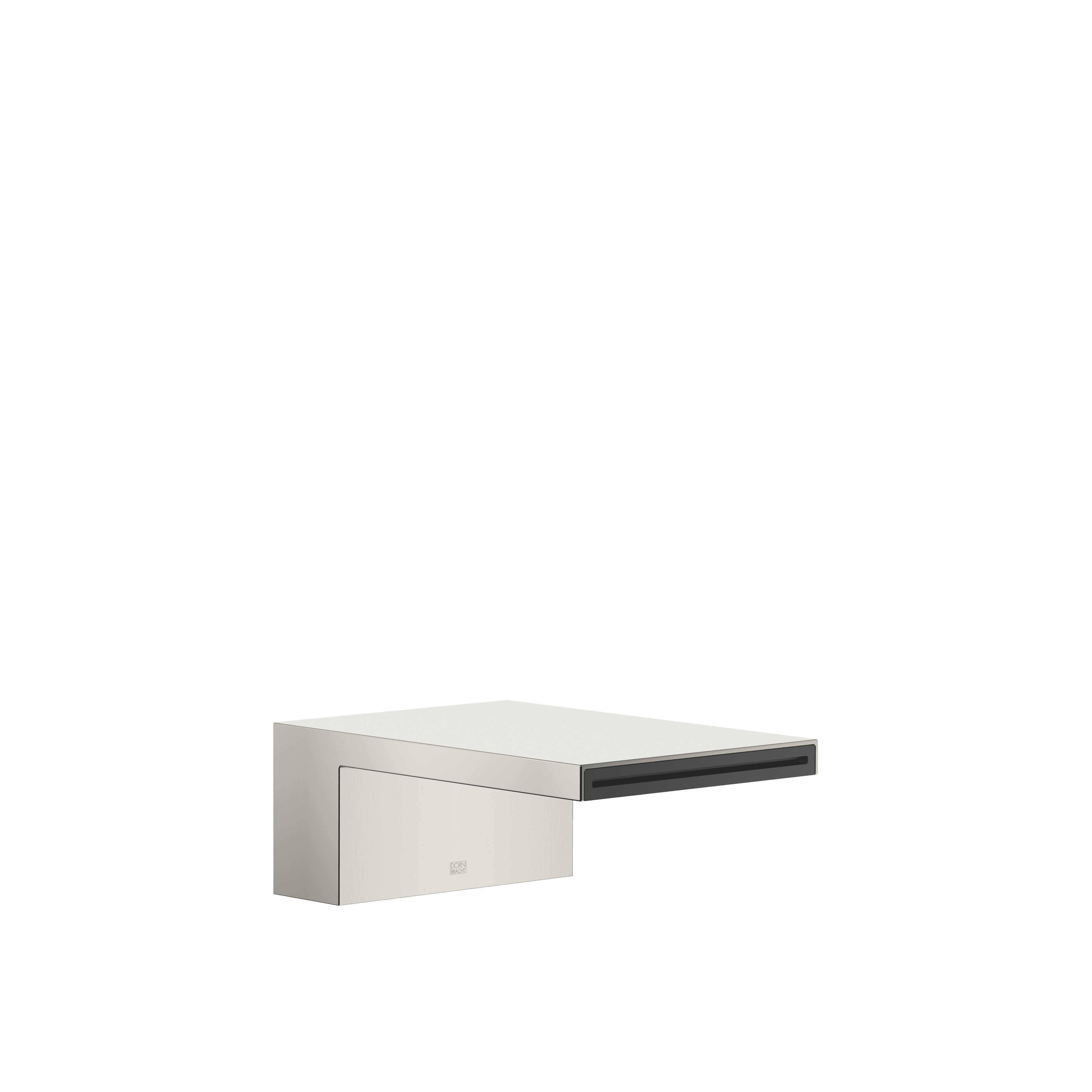 MEM Bath cascade spout without diverter for deck mounting in Brushed Platinum
