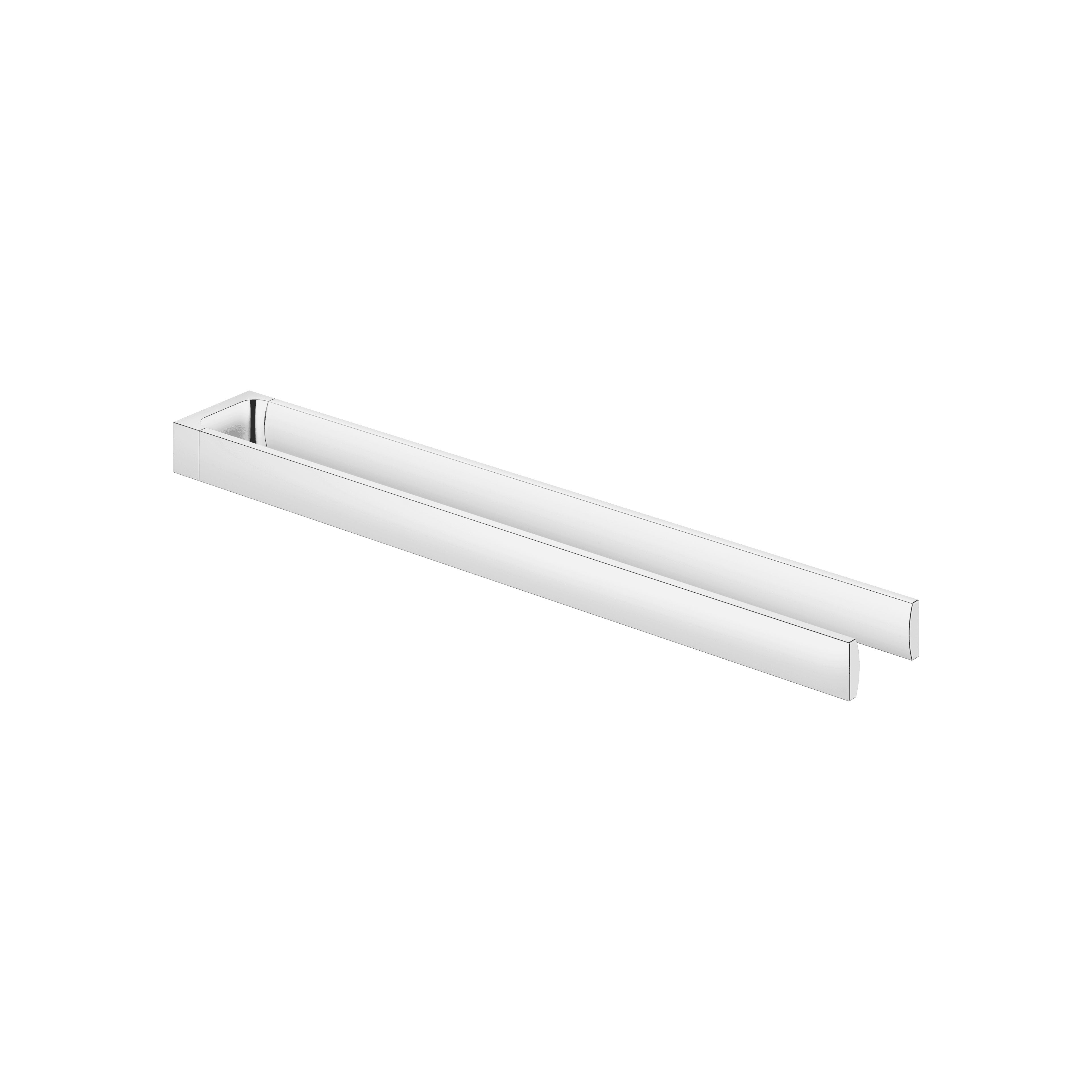 Towel bar in two parts non-swivel in Chrome