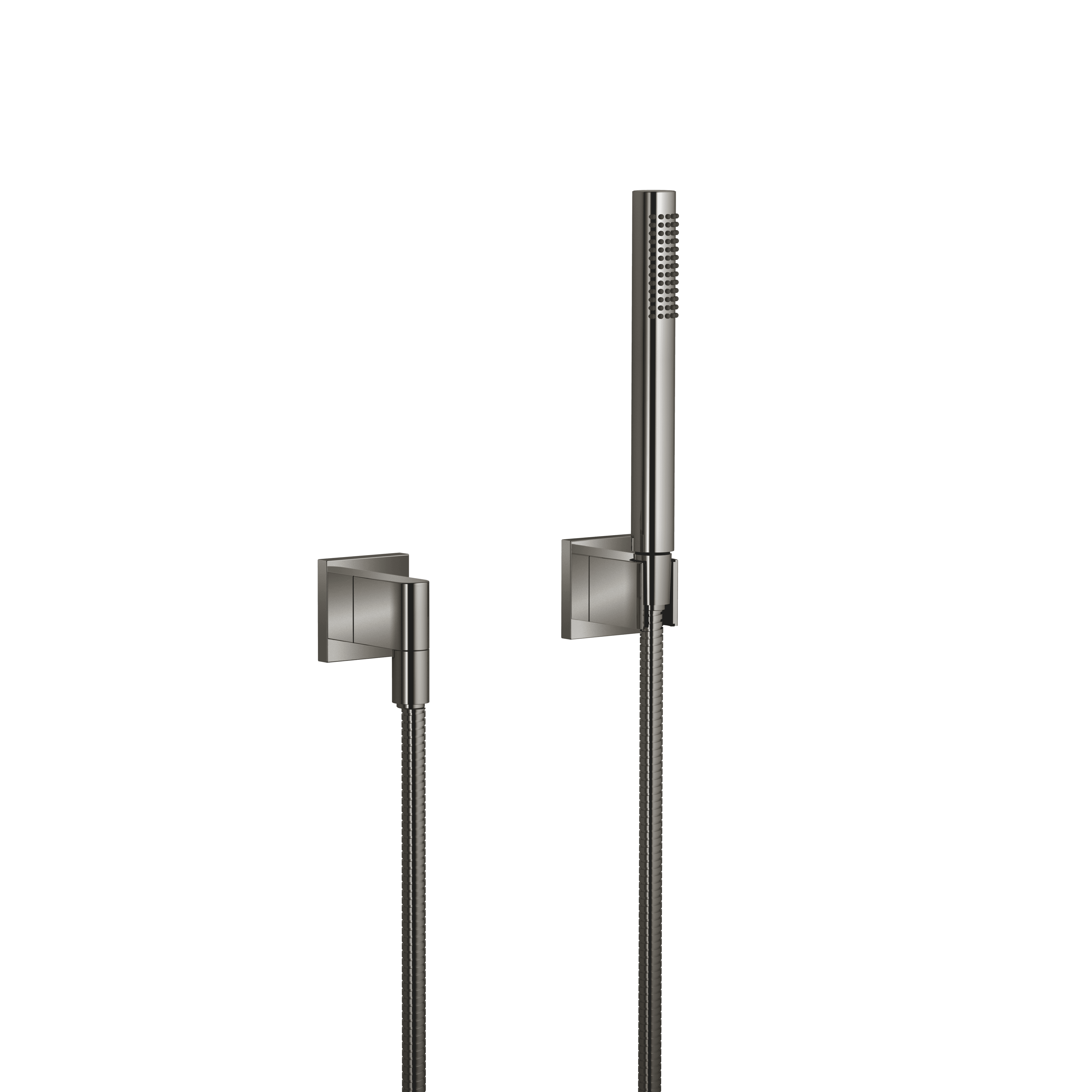 Hand shower set with individual rosettes FlowReduce in Dark Chrome