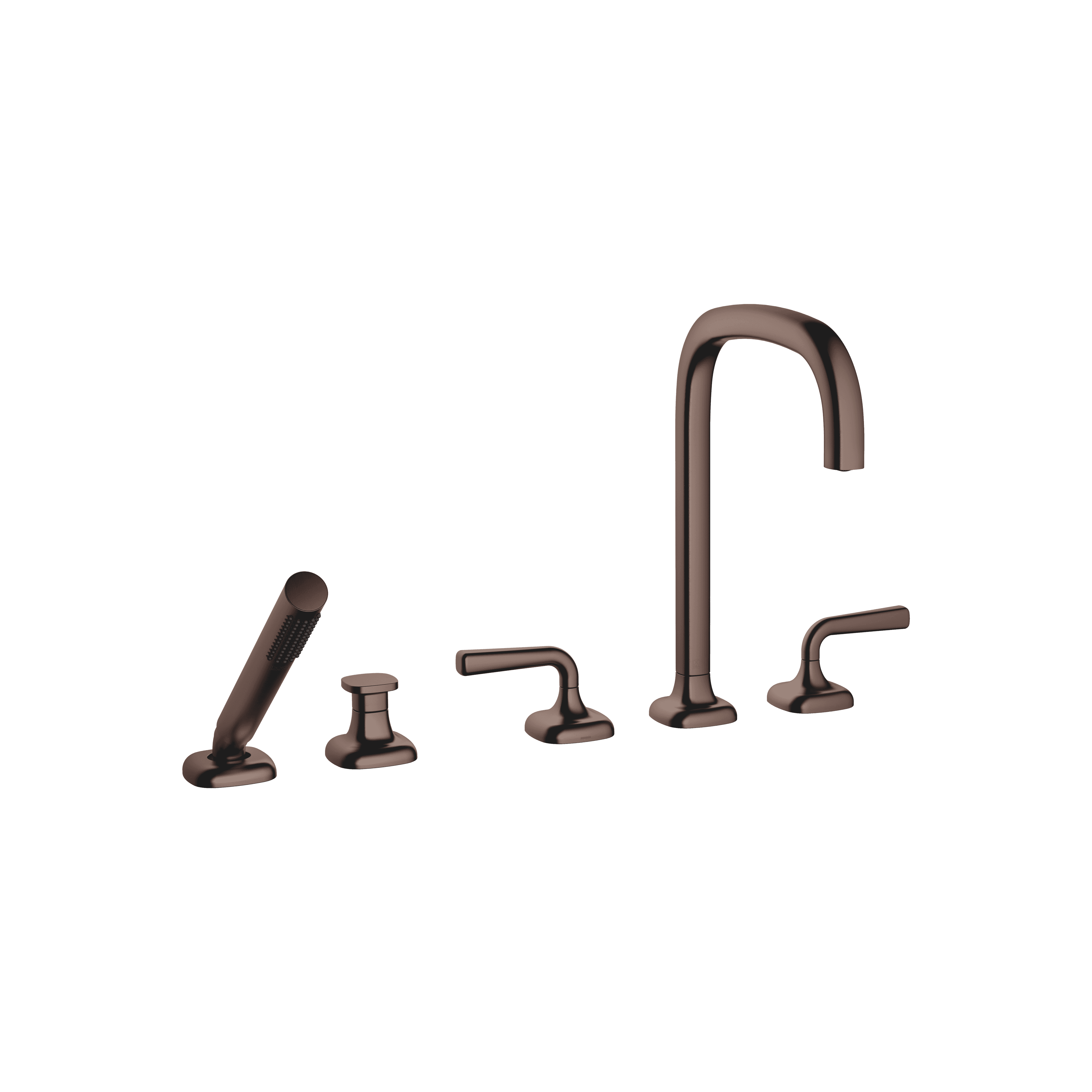 COYA Five-hole bath mixer for deck mounting with diverter in Brushed Dark Bronze (PVD)