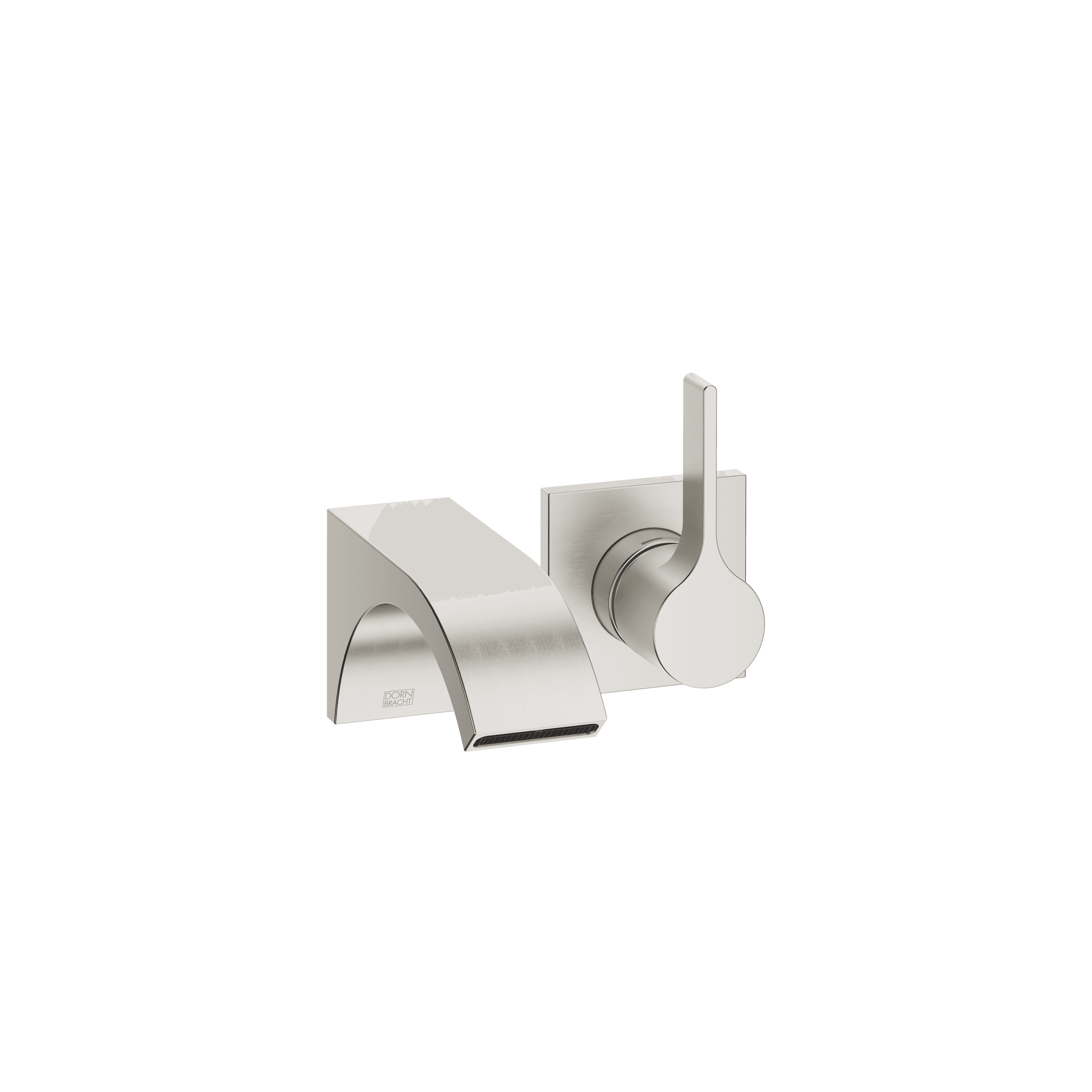 CYO Wall-mounted single-lever basin mixer without pop-up waste in Brushed Platinum