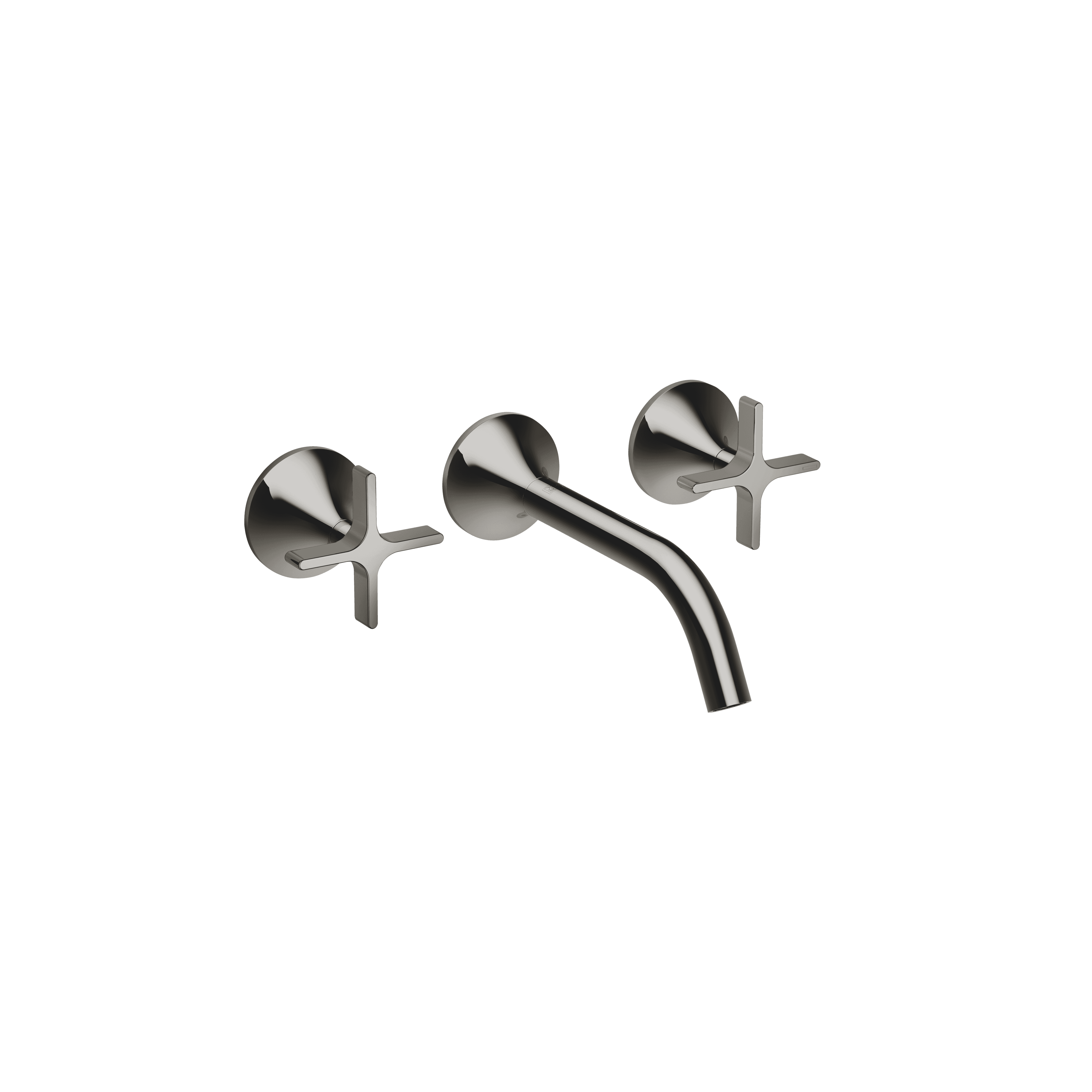 VAIA Wall-mounted basin mixer without pop-up waste in Dark Chrome