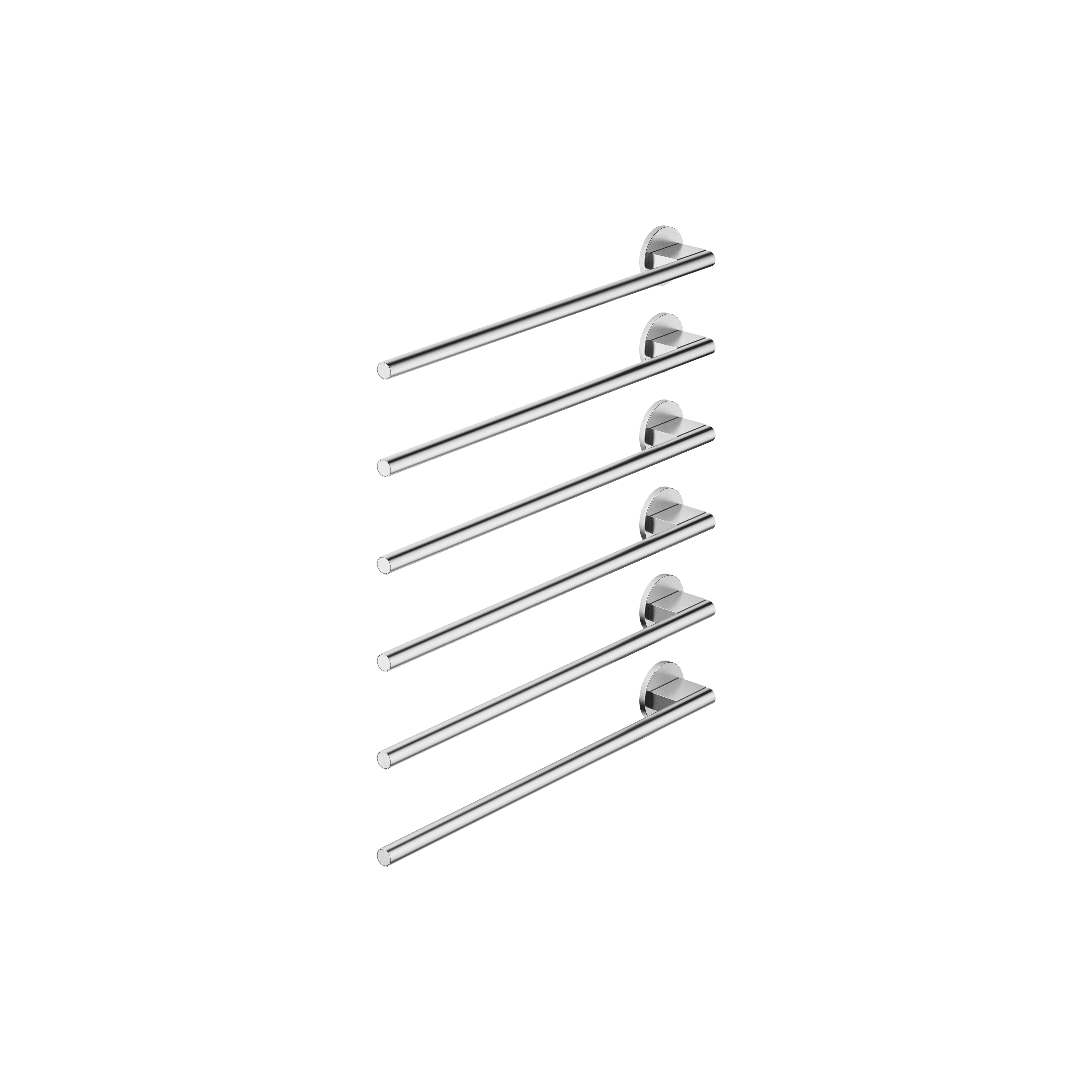 Towel warmer , 6-fold , projection left , without control element in Brushed Chrome