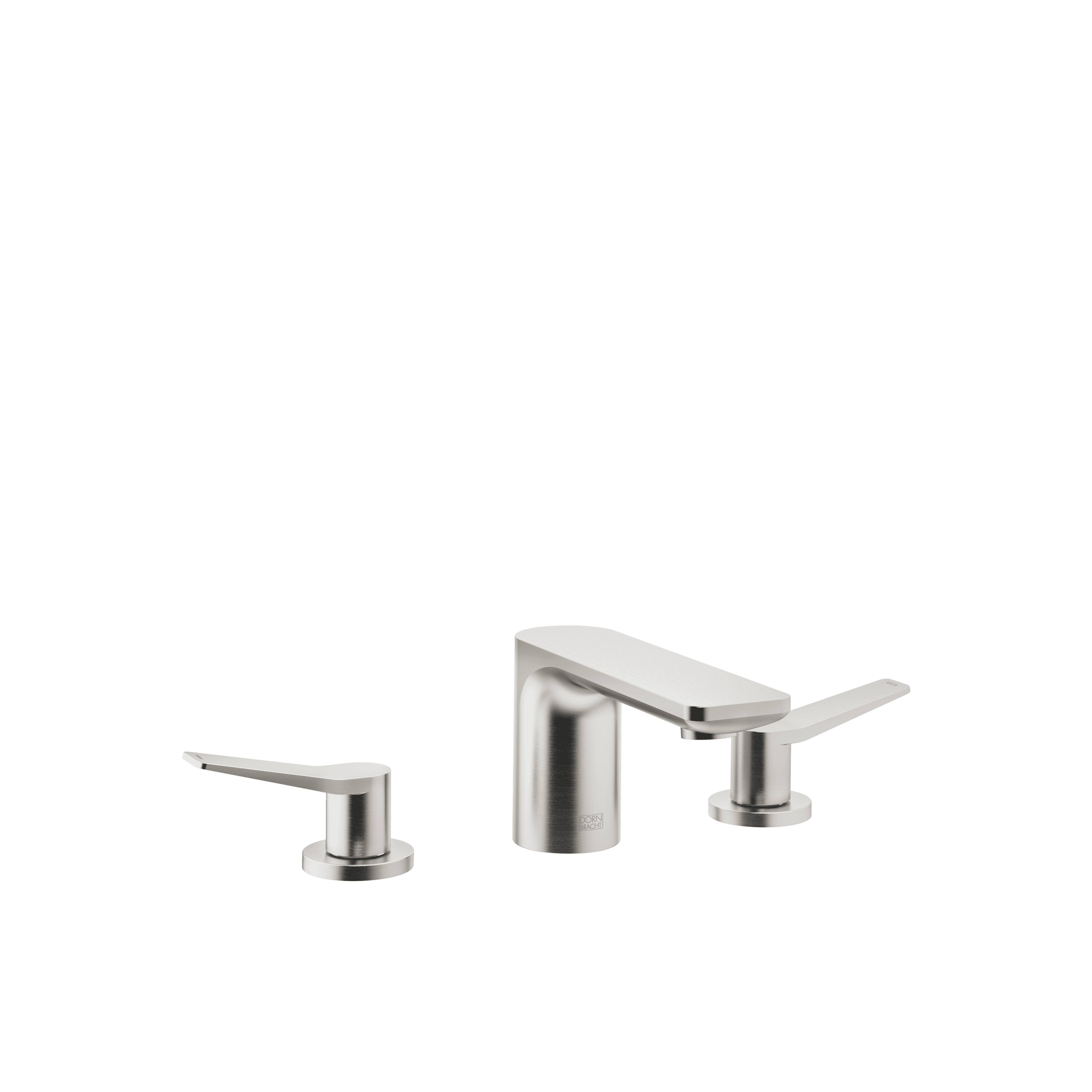 LISSÉ Three-hole basin mixer with pop-up waste in Brushed Platinum