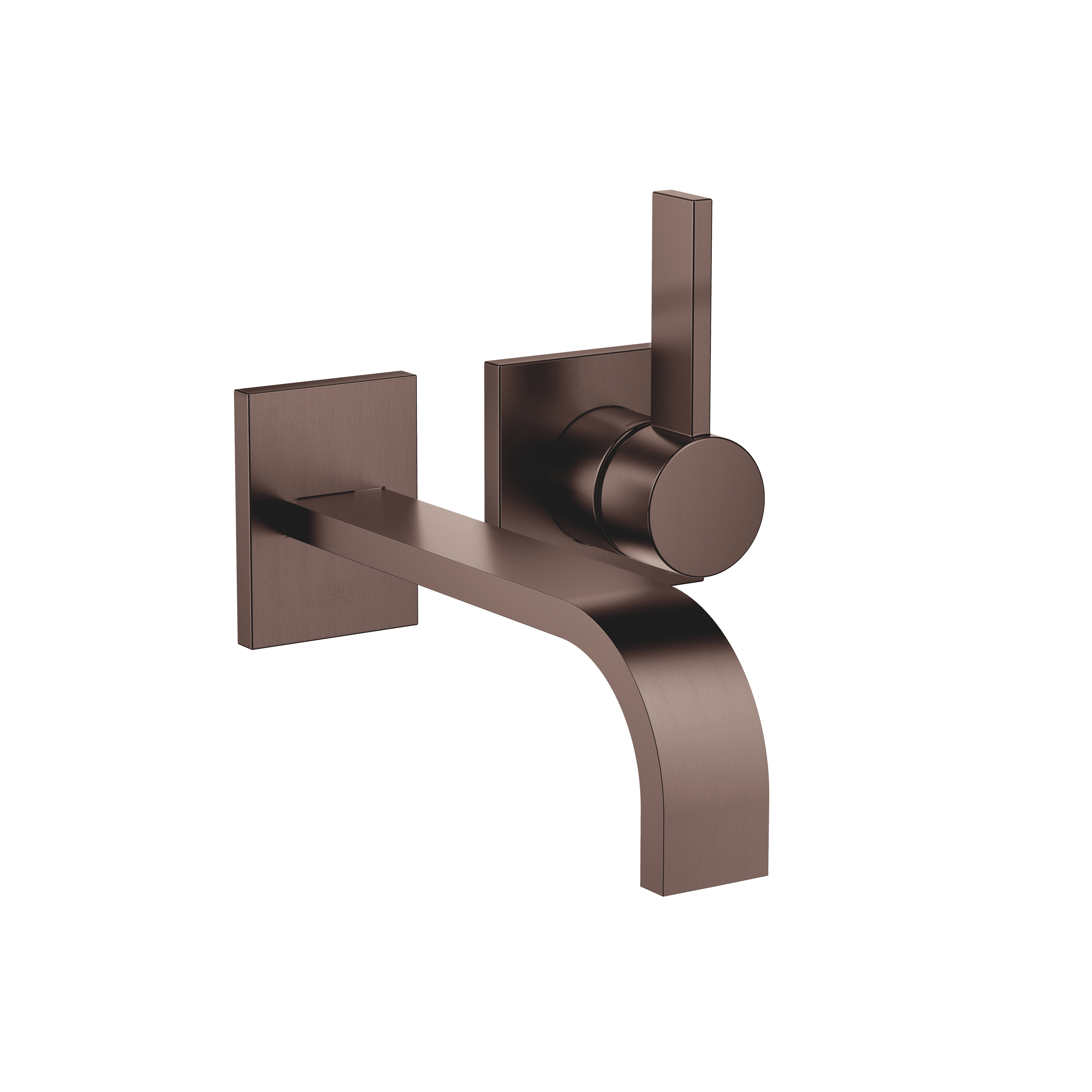 MEM Wall-mounted single-lever basin mixer without pop-up waste in Brushed Dark Bronze (PVD)