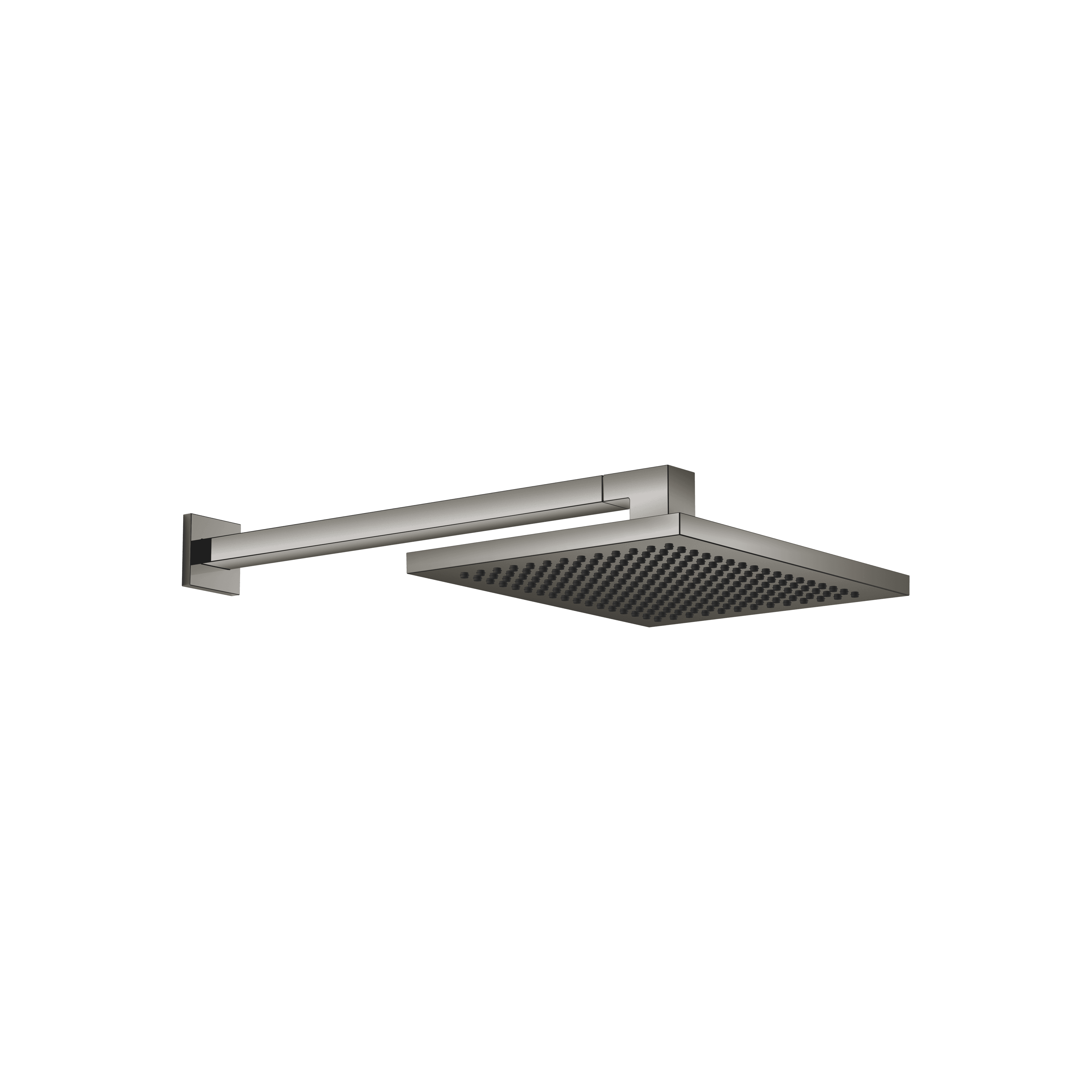 Rain shower with wall fixing FlowReduce 300 x 240 mm in Dark Chrome