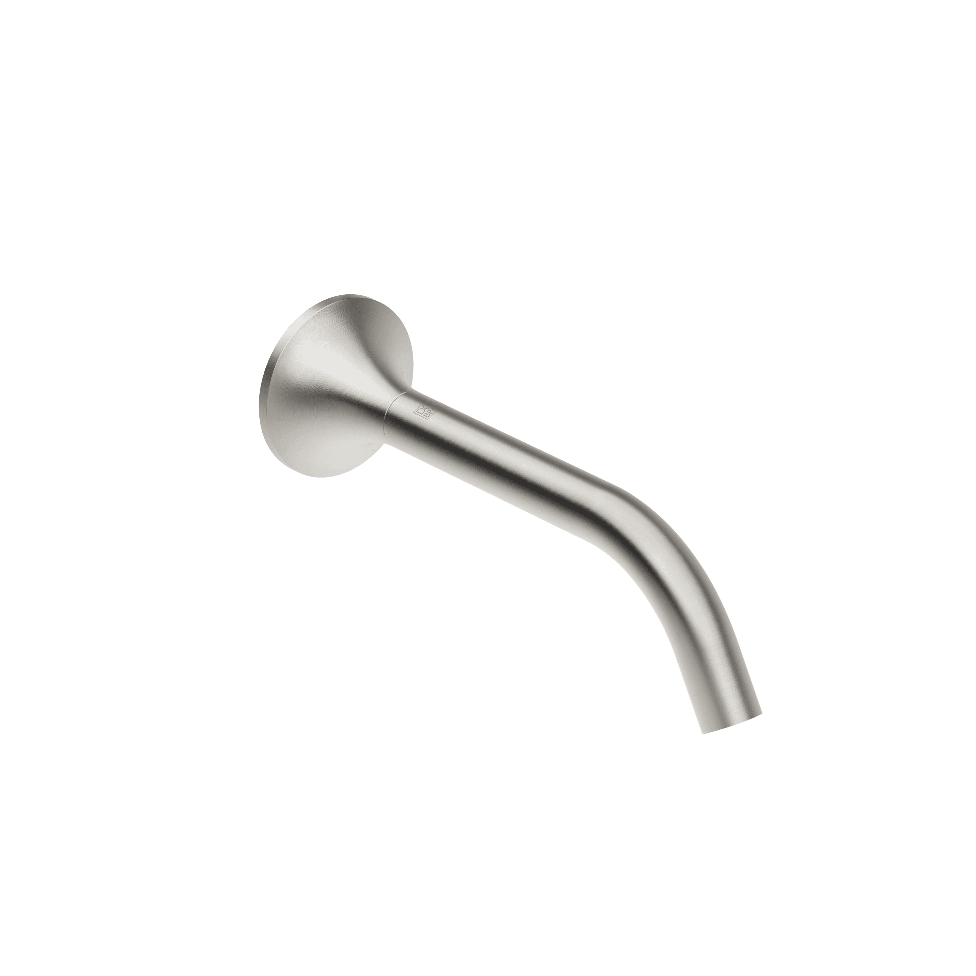 VAIA Wall-mounted basin spout without pop-up waste in Brushed Platinum