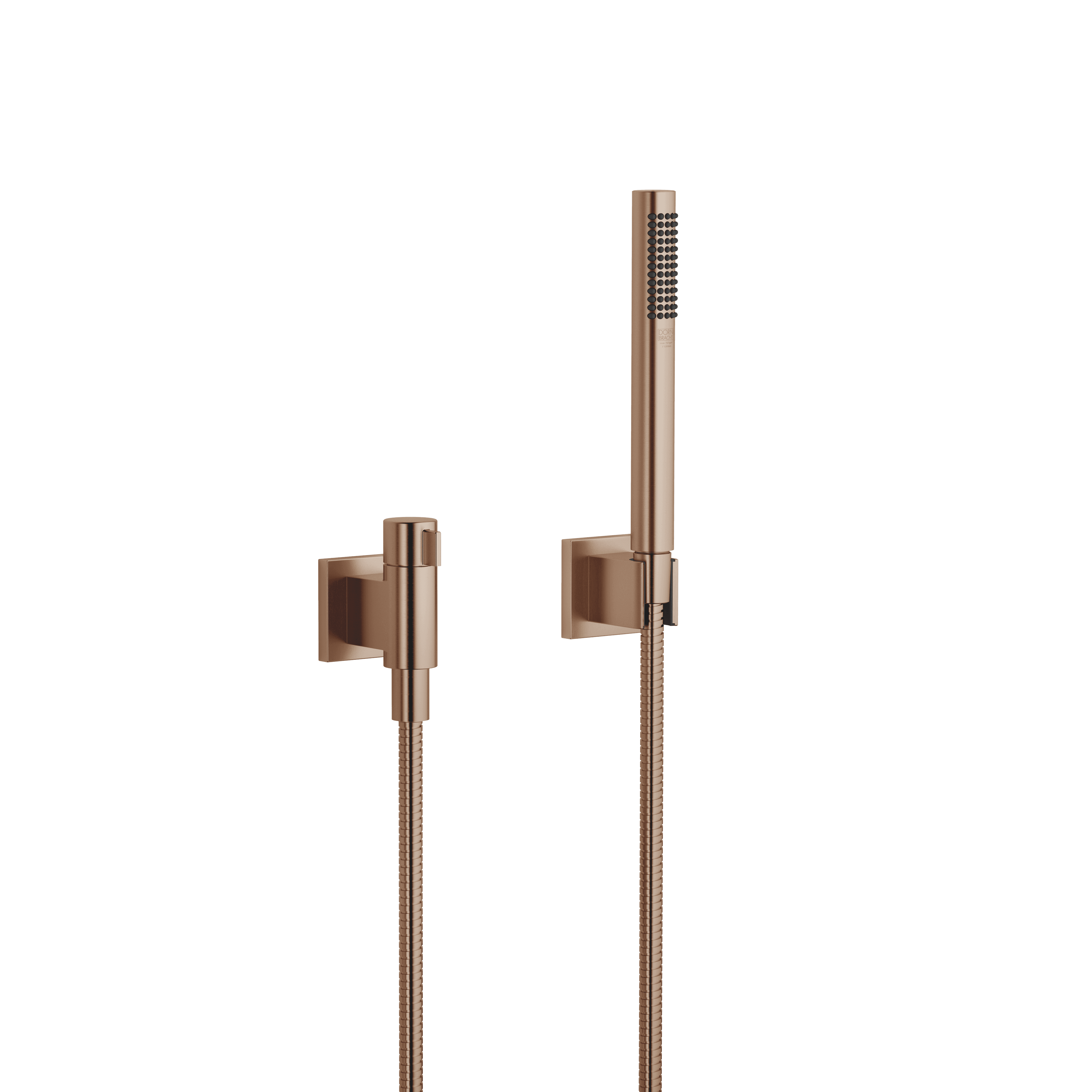 Hand shower set with individual rosettes with volume control in Brushed Bronze (PVD)
