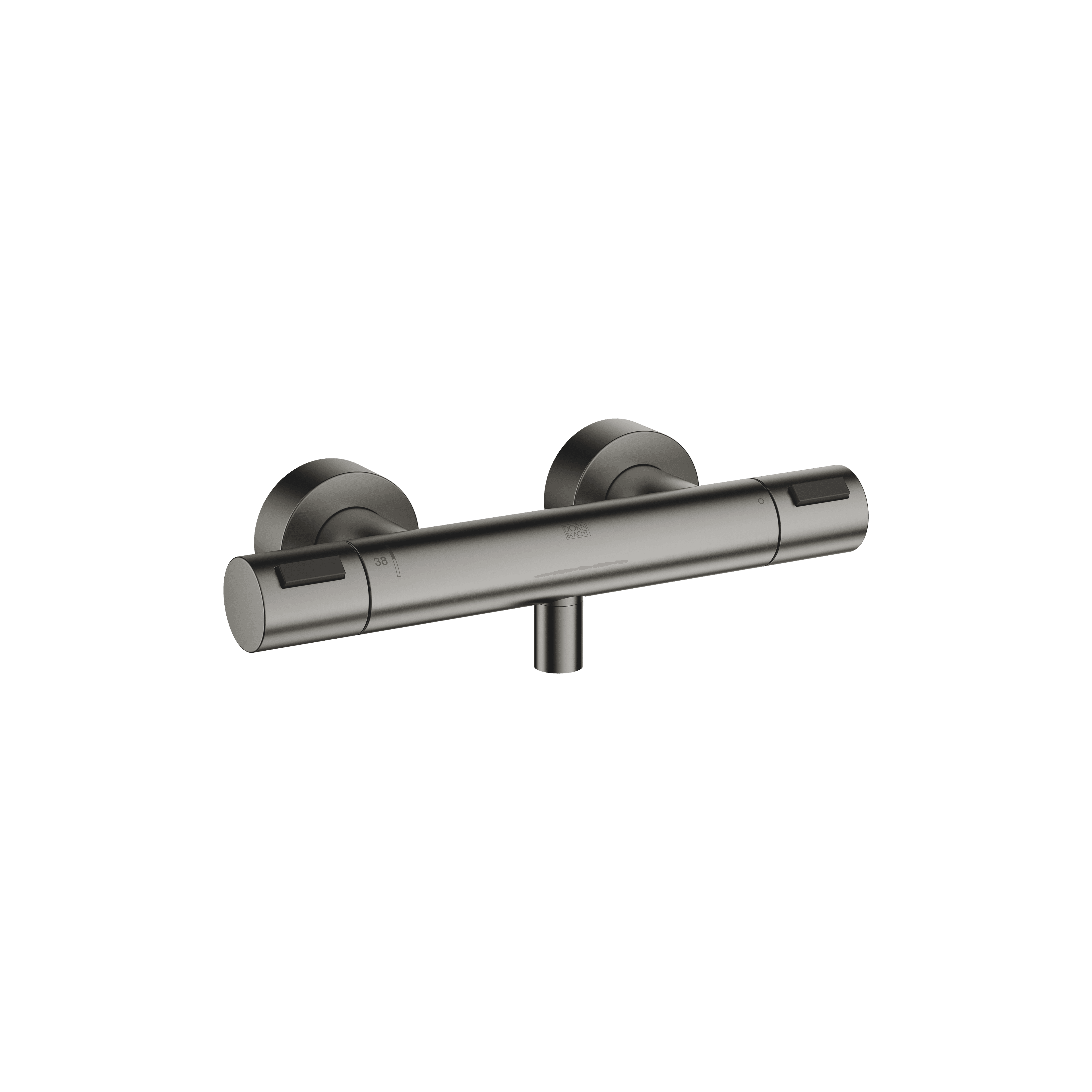 Shower thermostat for wall mounting in Brushed Dark Platinum
