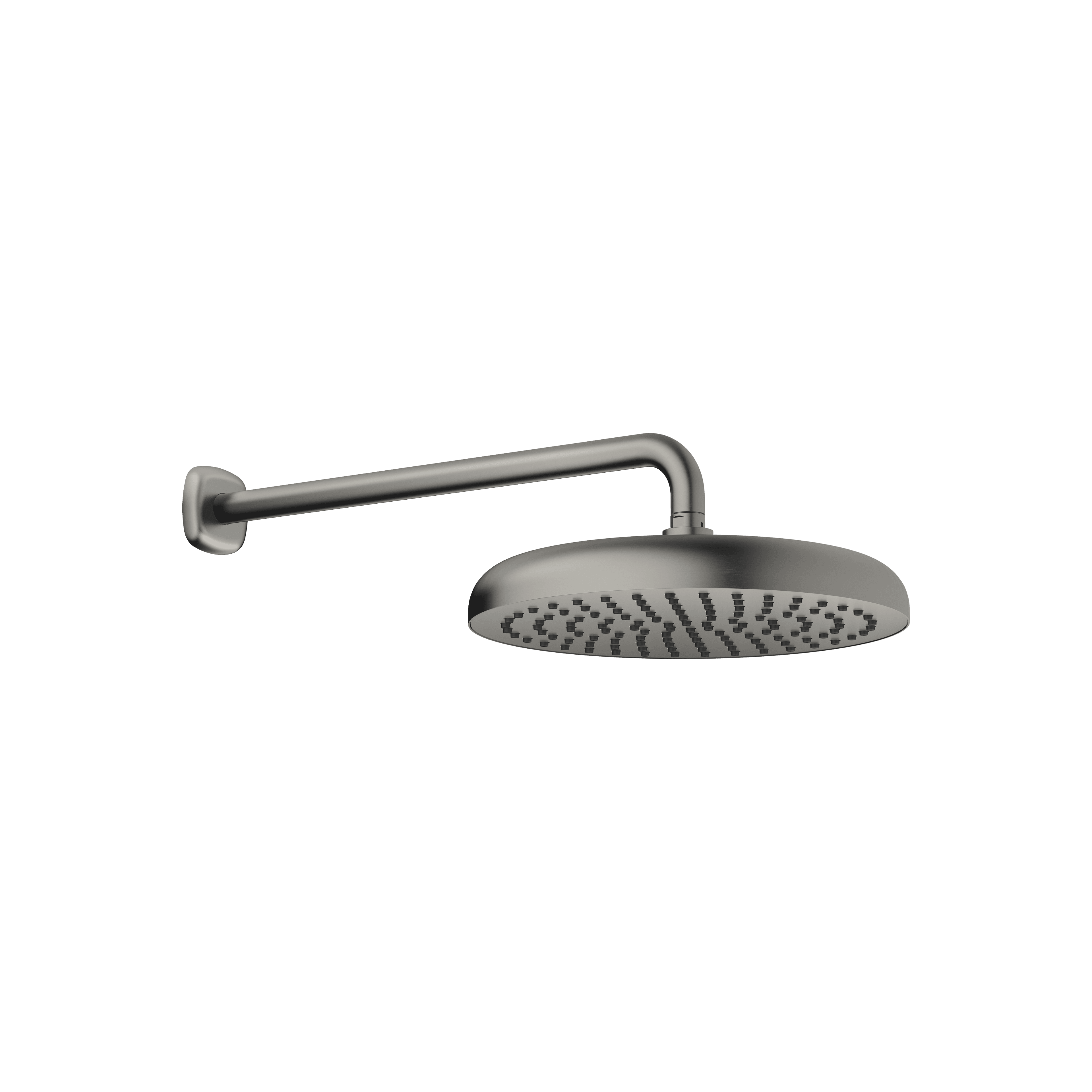 Rain shower with wall fixing FlowReduce in Brushed Dark Platinum