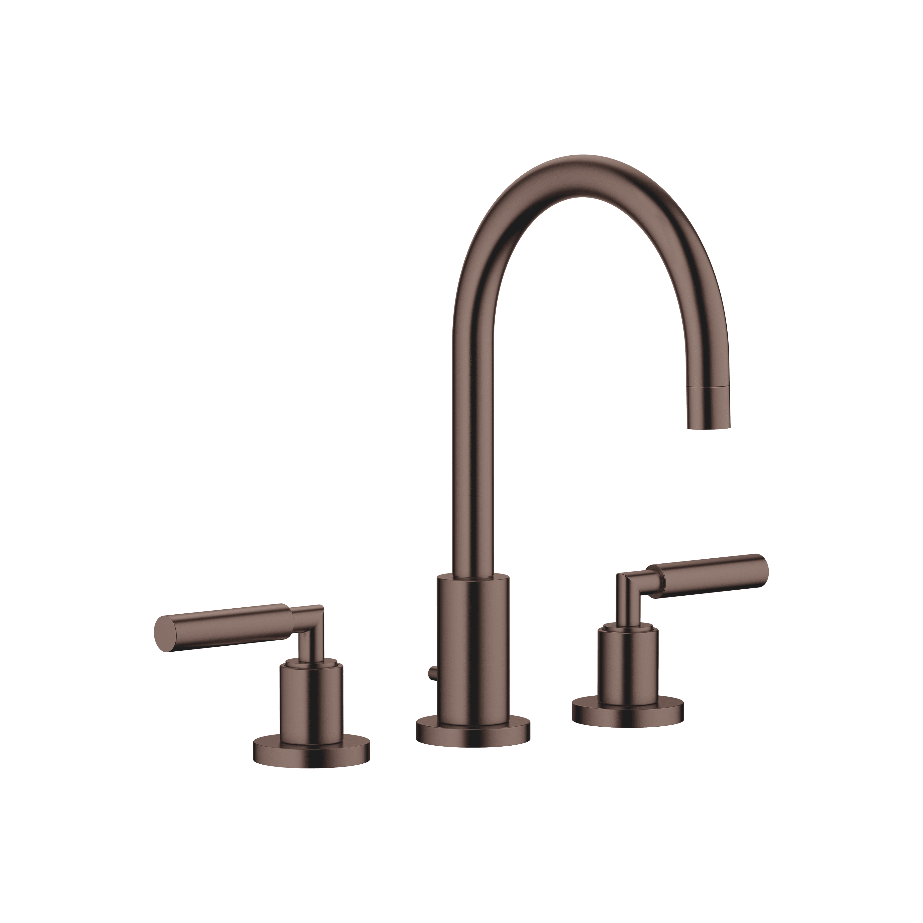 TARA Three-hole basin mixer with pop-up waste in Brushed Dark Bronze (PVD)