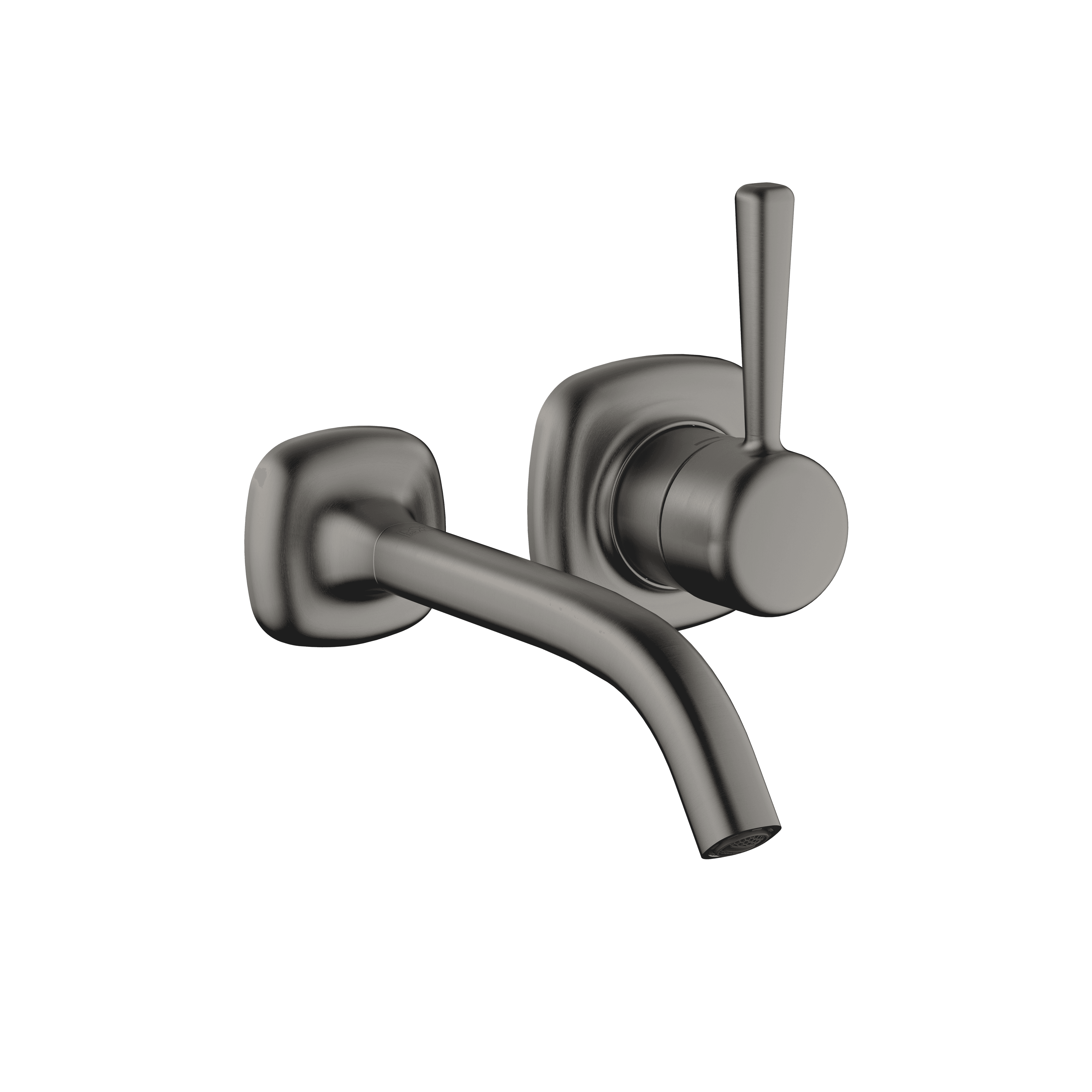 COYA Wall-mounted single-lever basin mixer without pop-up waste in Brushed Dark Platinum