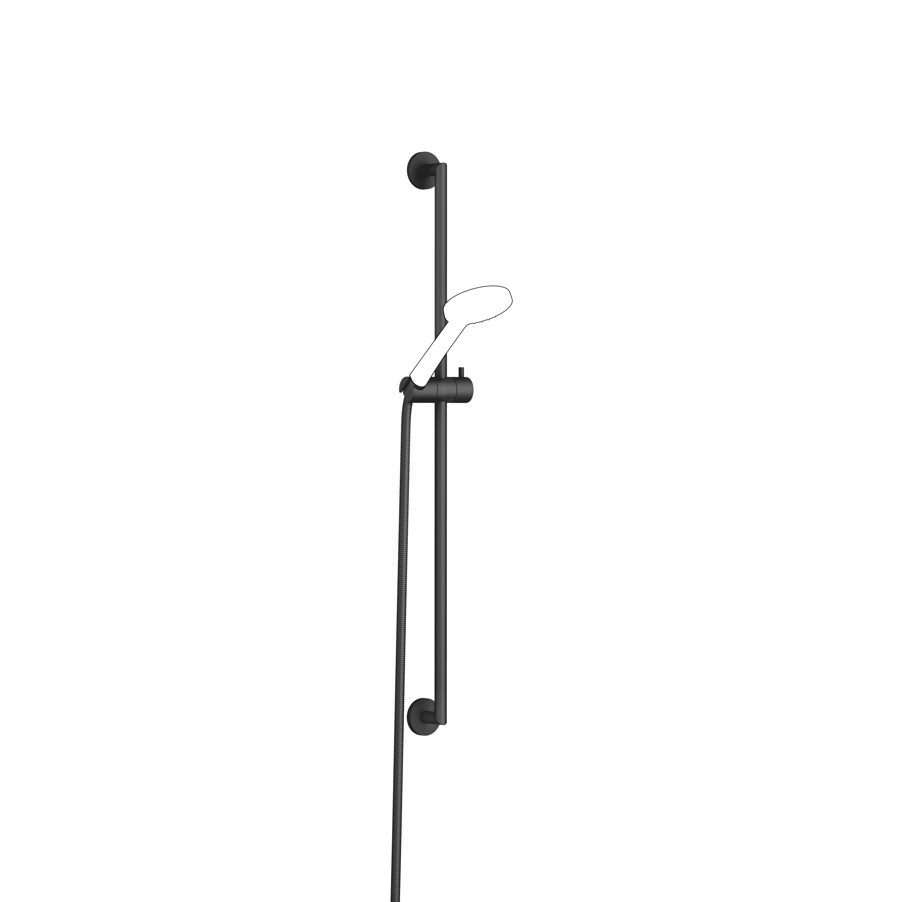 Shower set without hand shower in Matte Black