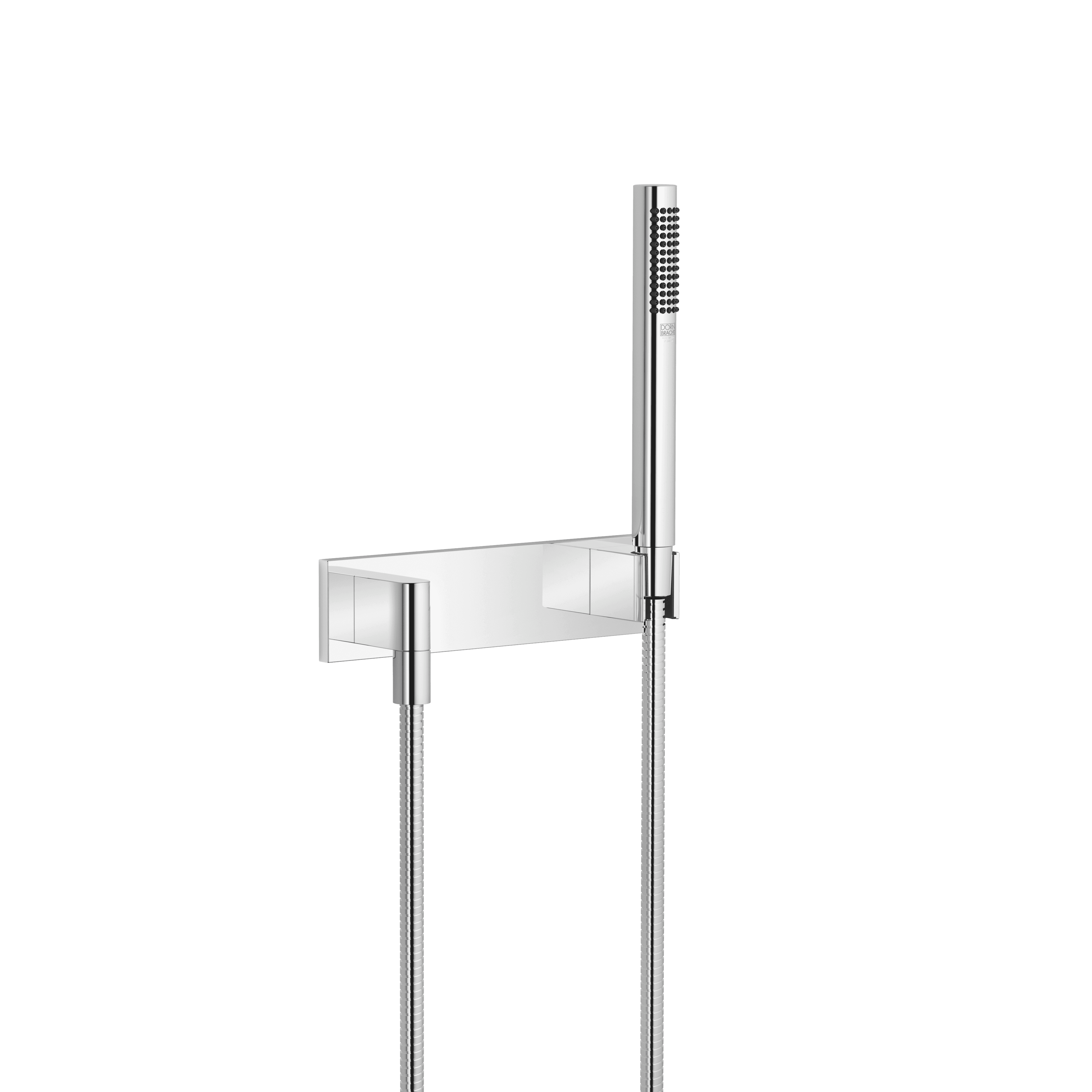 Hand shower set with cover plate in Chrome