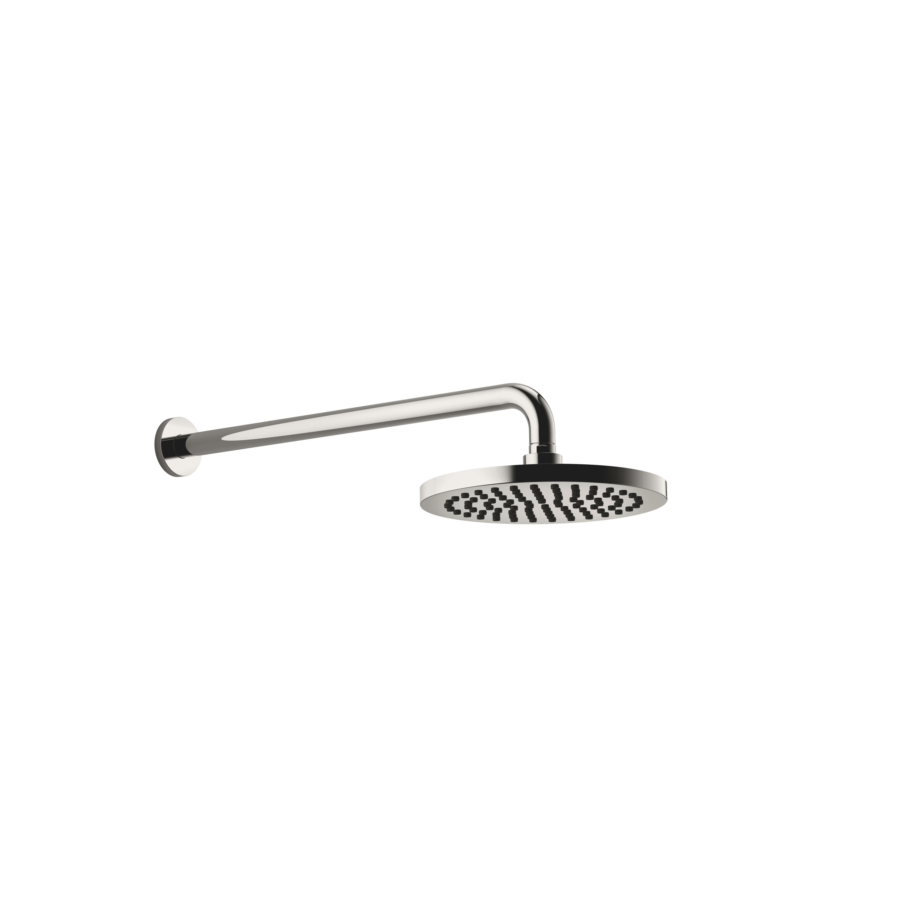 Rain shower with wall fixing FlowReduce 220 mm in Platinum