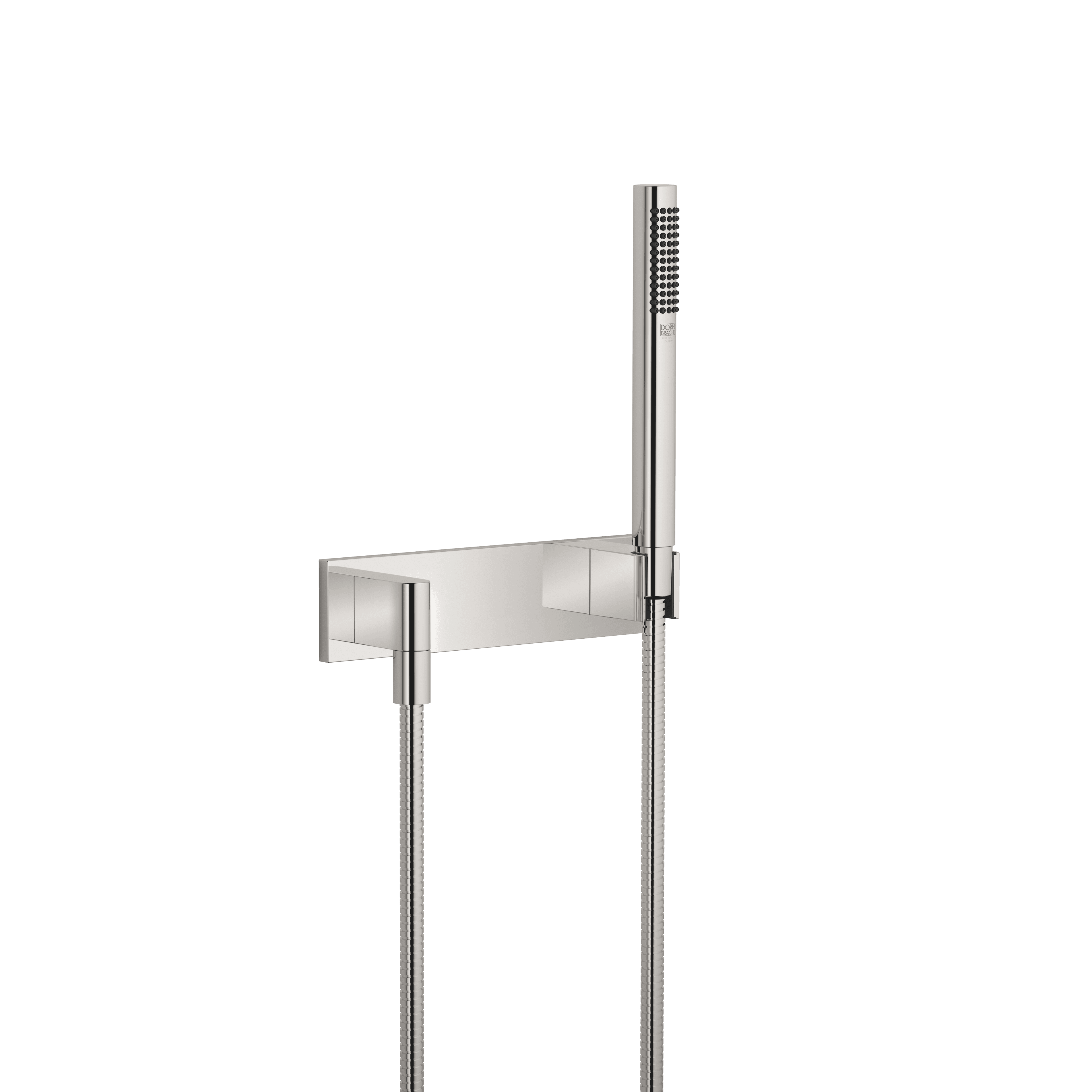 Hand shower set with cover plate FlowReduce in Platinum