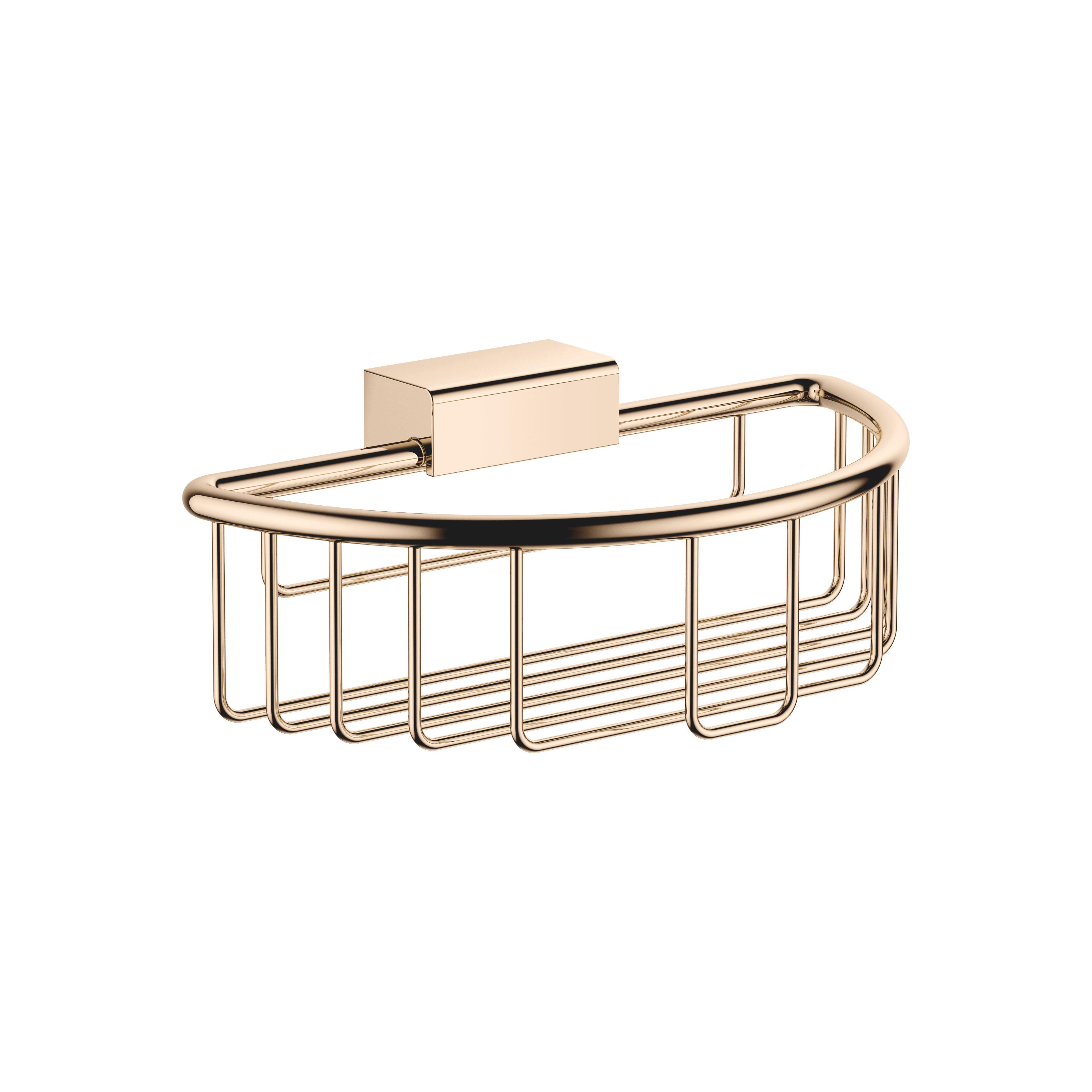 Shower basket for wall mounting in Light Gold (PVD)