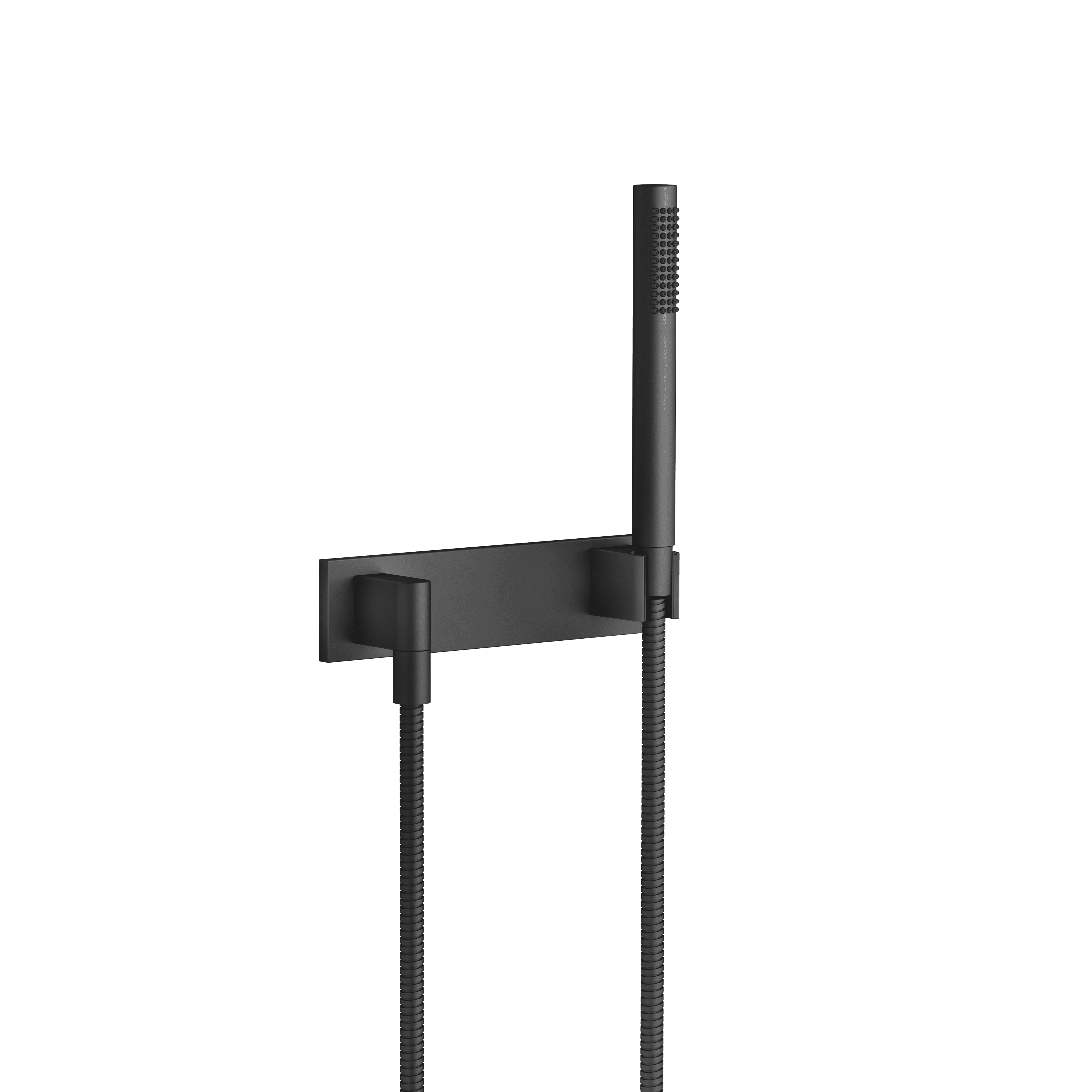 Hand shower set with cover plate in Matte Black