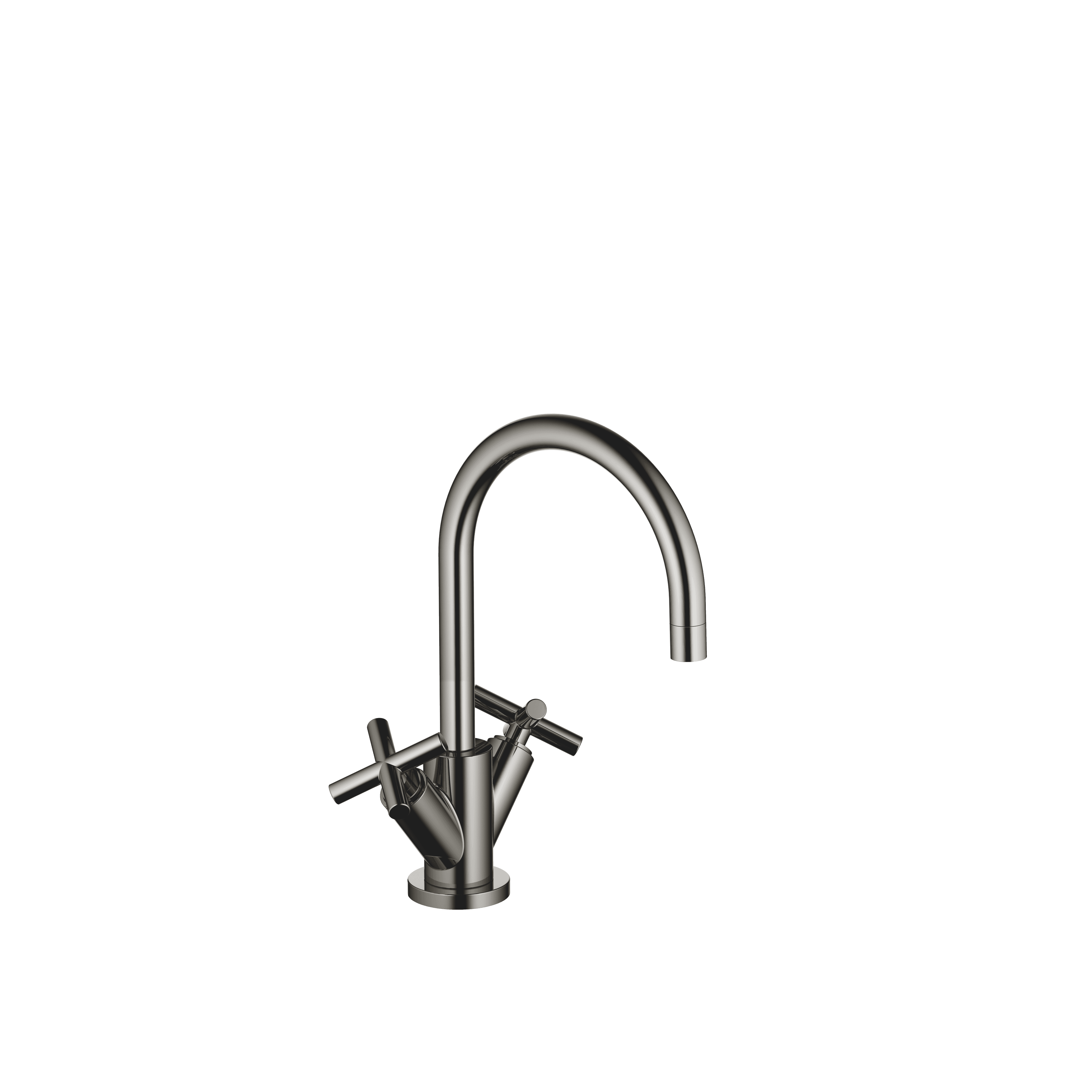 TARA Single-hole basin mixer with pop-up waste in Dark Chrome