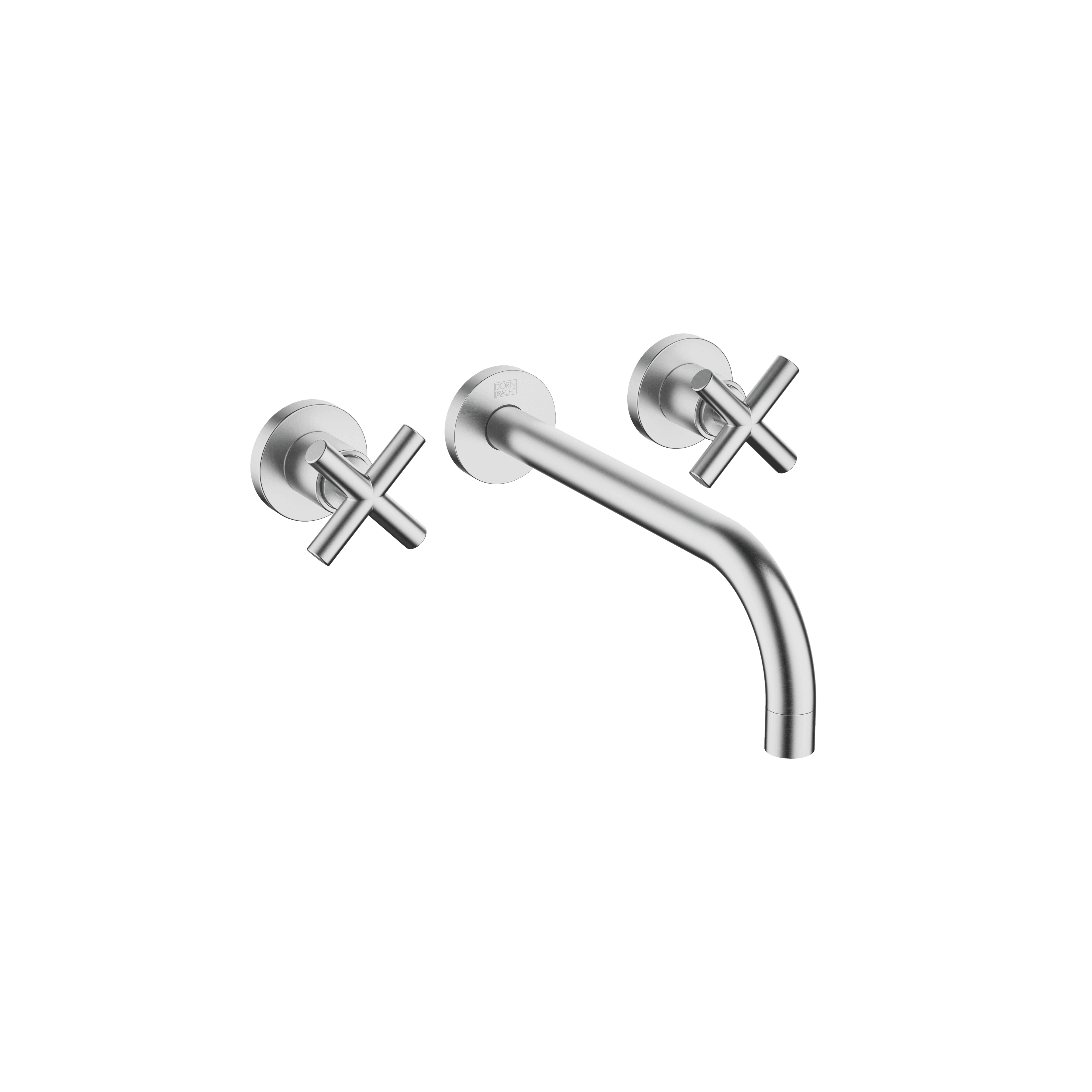 TARA Wall-mounted basin mixer without pop-up waste in Brushed Chrome