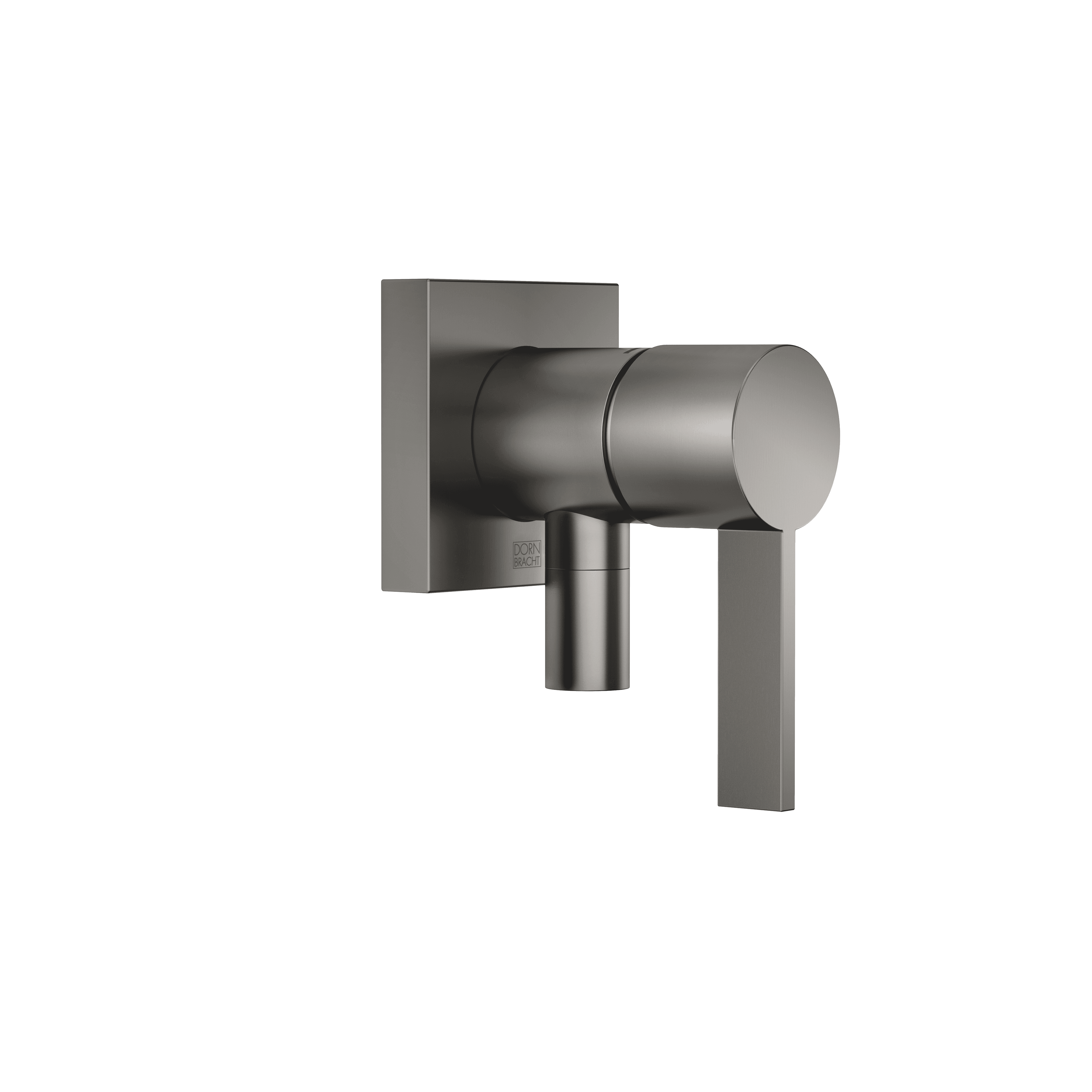 Concealed single-lever mixer with cover plate with integrated shower connection in Brushed Dark Platinum
