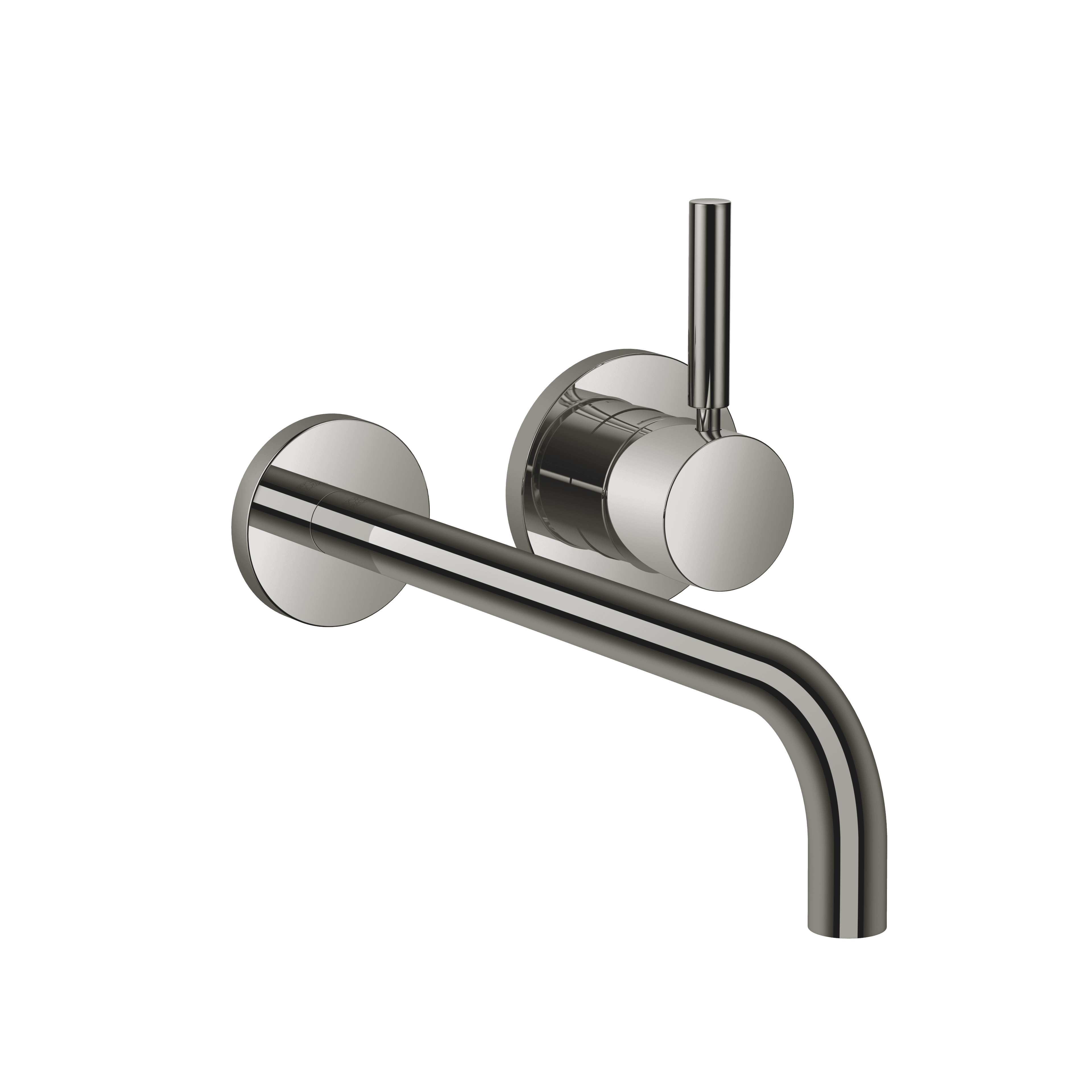 META Wall-mounted single-lever basin mixer with individual rosettes in Dark Chrome