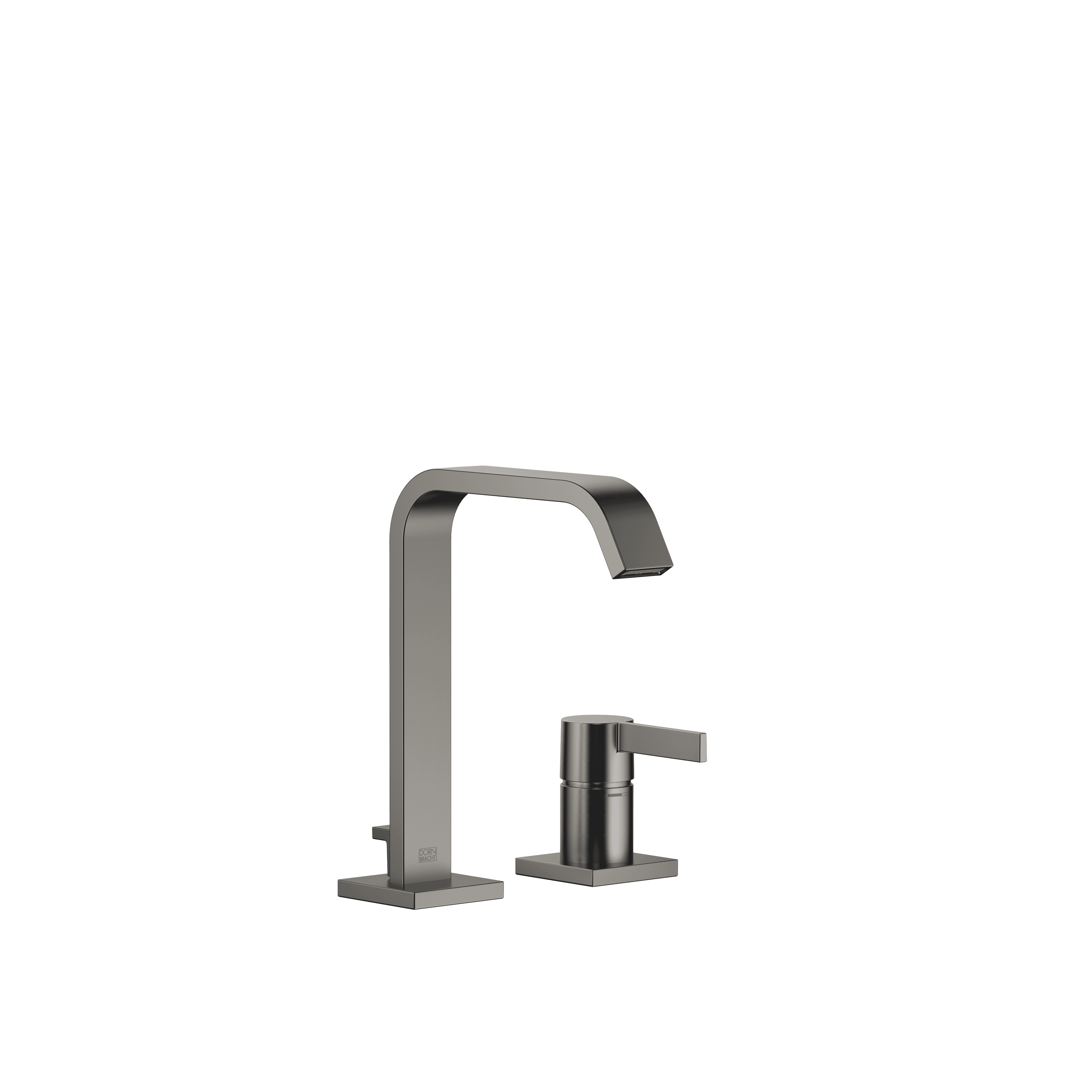 IMO Two-hole basin mixer with pop-up waste in Brushed Dark Platinum