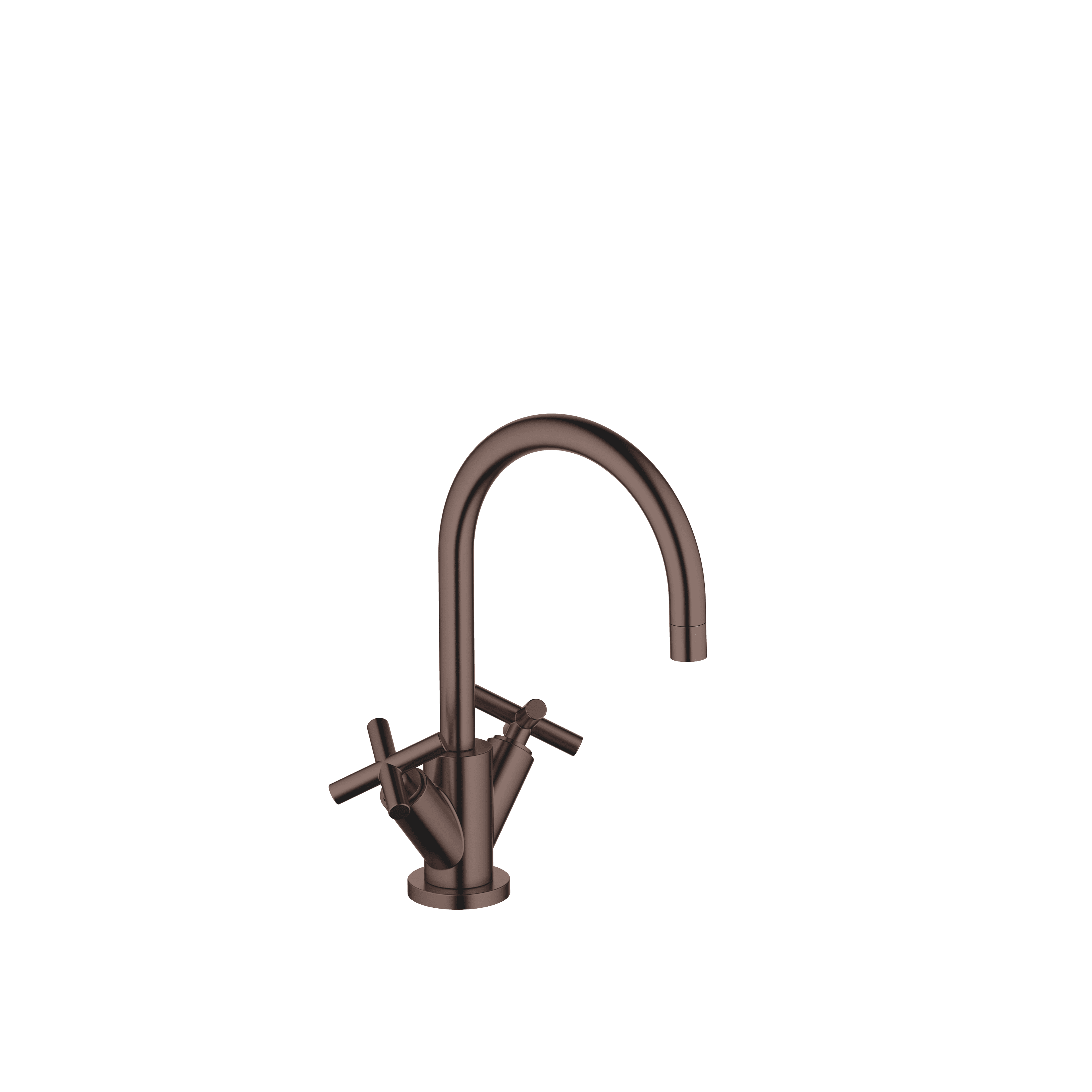 TARA Single-hole basin mixer with pop-up waste in Brushed Dark Bronze (PVD)