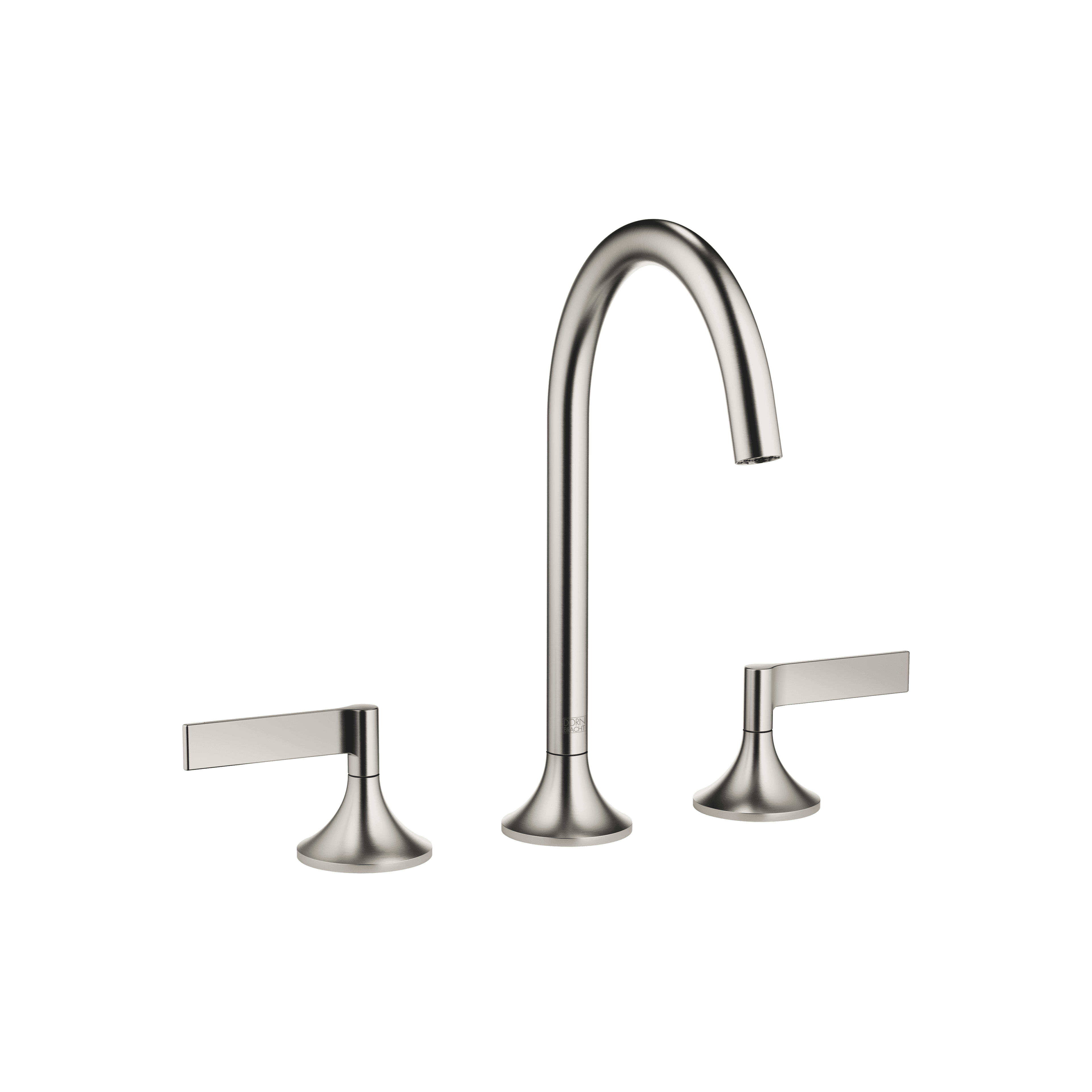 VAIA Three-hole basin mixer with pop-up waste in Brushed Platinum