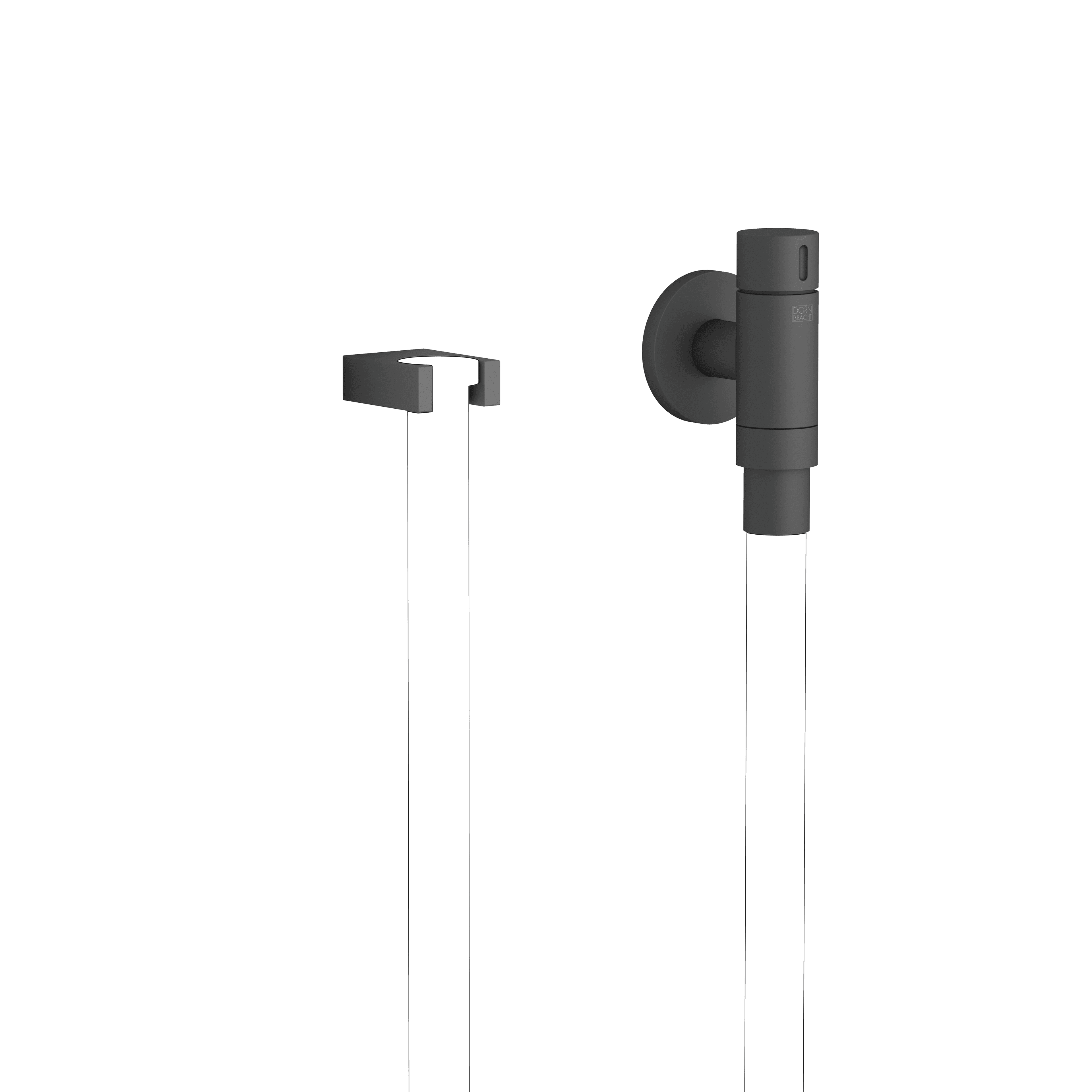 WATER TUBE Kneipp wall elbow with hose holder with individual rosettes in Matte Black