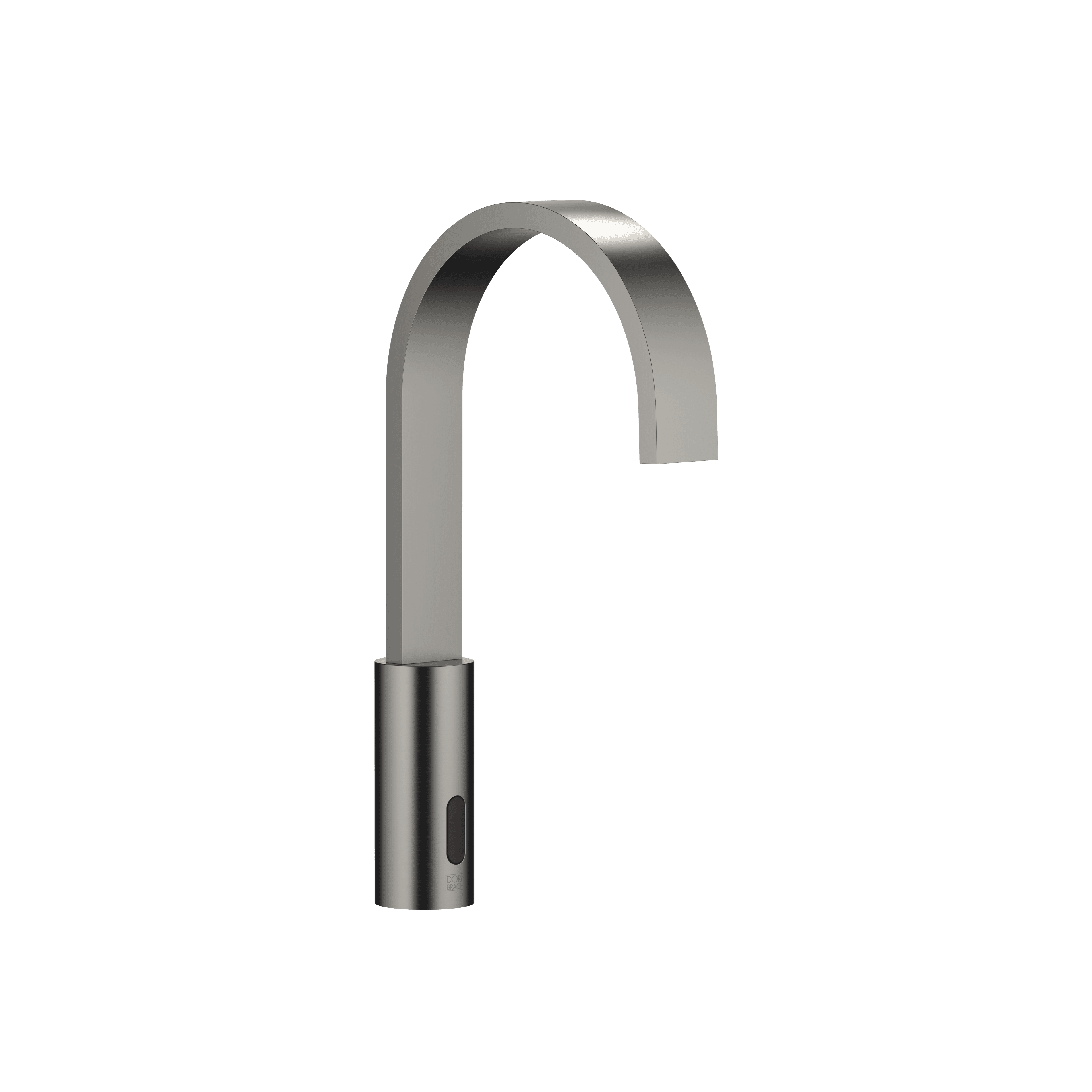 MEM Touchfree Washstand fitting with electronic opening and closing function without pop-up waste in Brushed Dark Platinum