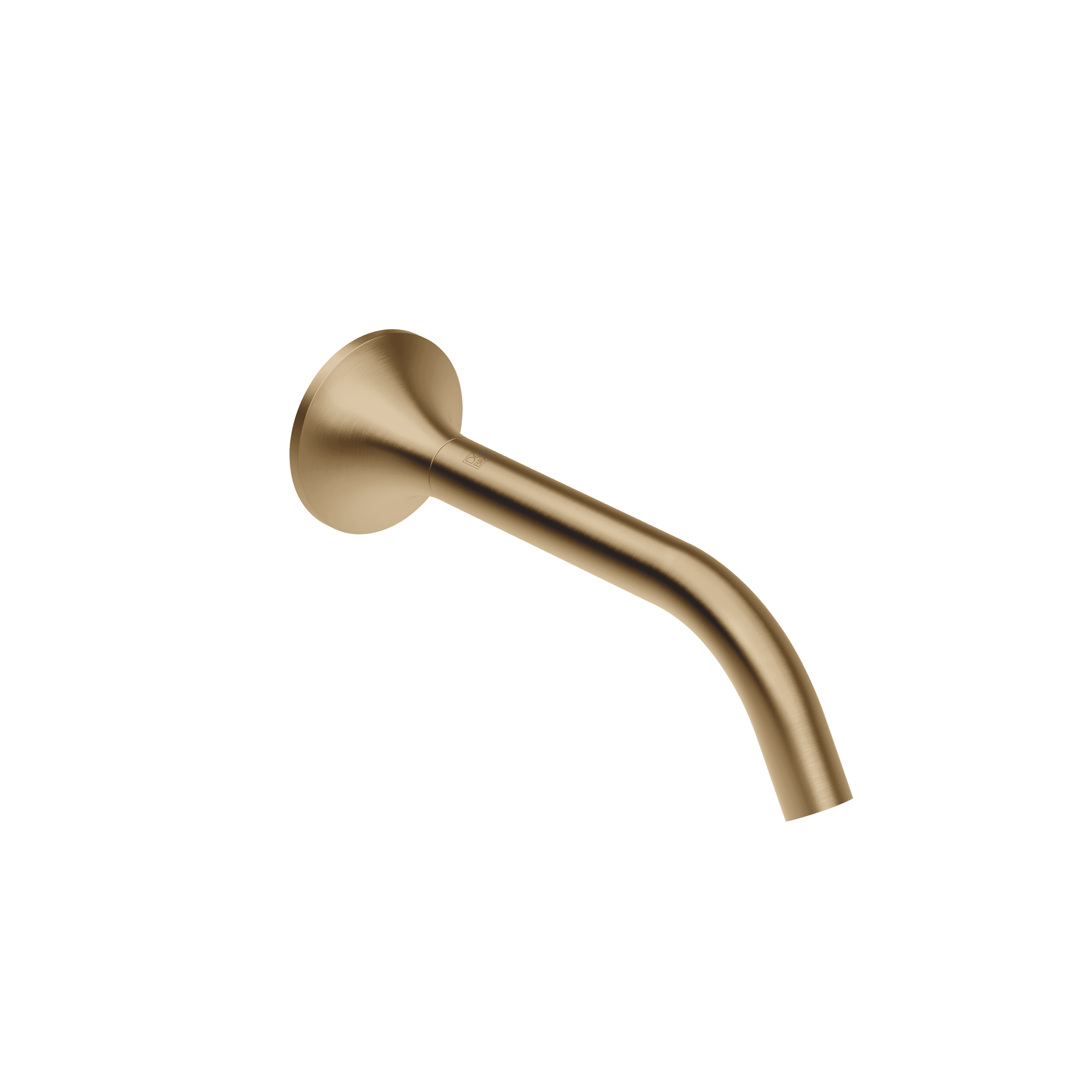VAIA Wall-mounted basin spout without pop-up waste in Brushed Dark Brass (PVD)