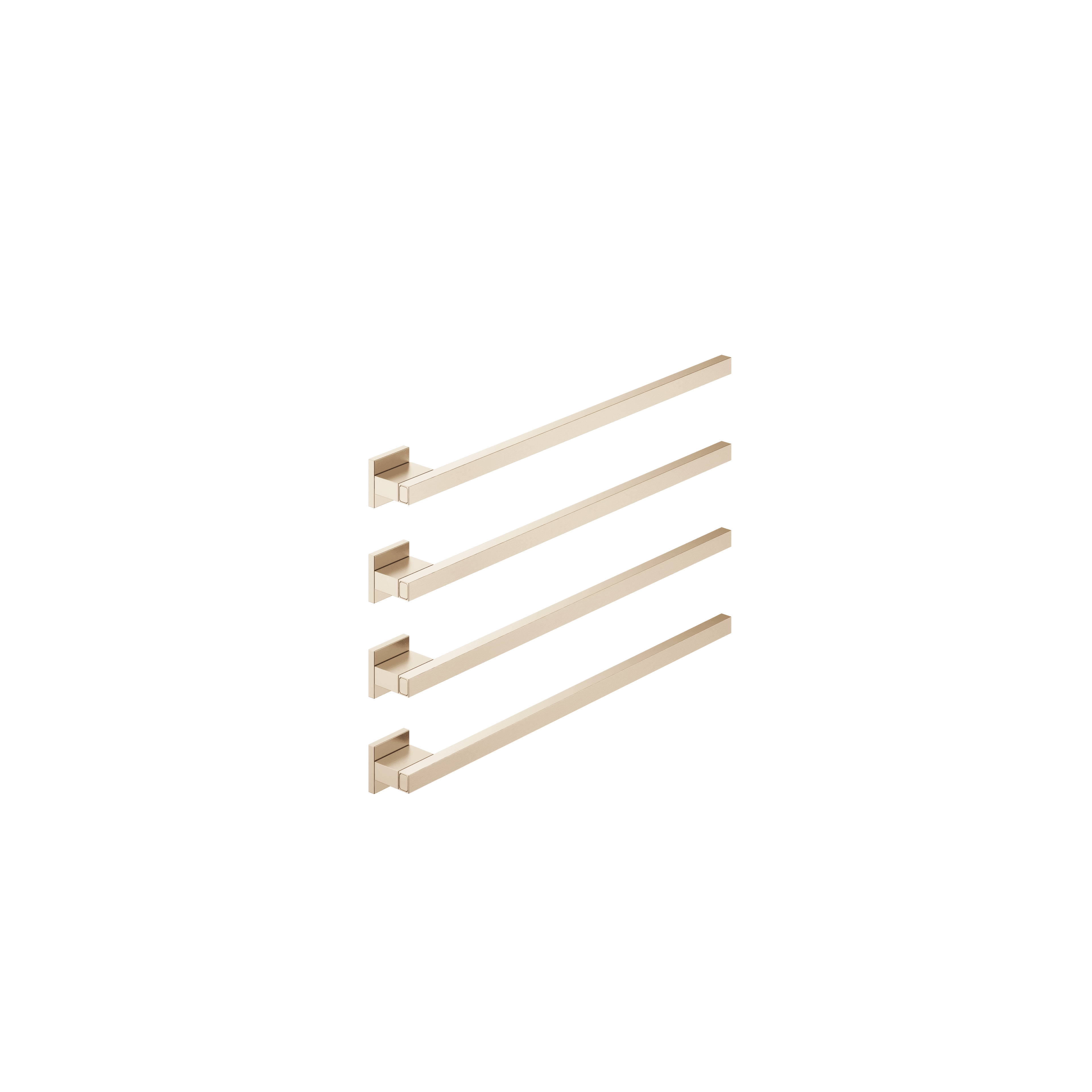 Towel warmer , 4-fold , projection right , without control element in Brushed Champagne (22kt Gold)